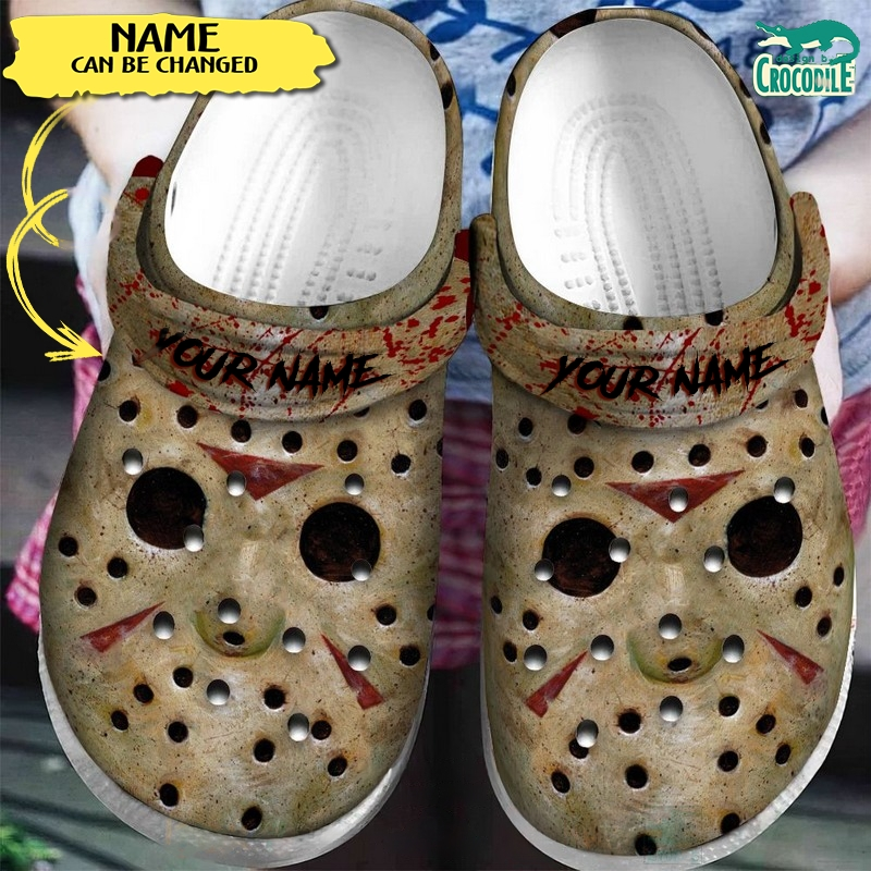 Footwearmerch Jason Voorhees Horror Movie Crocs Crocband Clogs Shoes Comfortable For Men Women and Kids