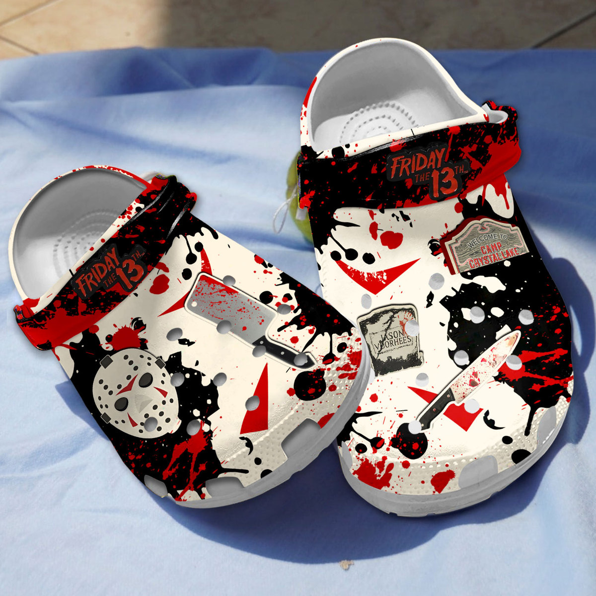 Footwearmerch Jason Voorhees Horror Movie Crocs Crocband Clogs Shoes Comfortable For Men Women and Kids
