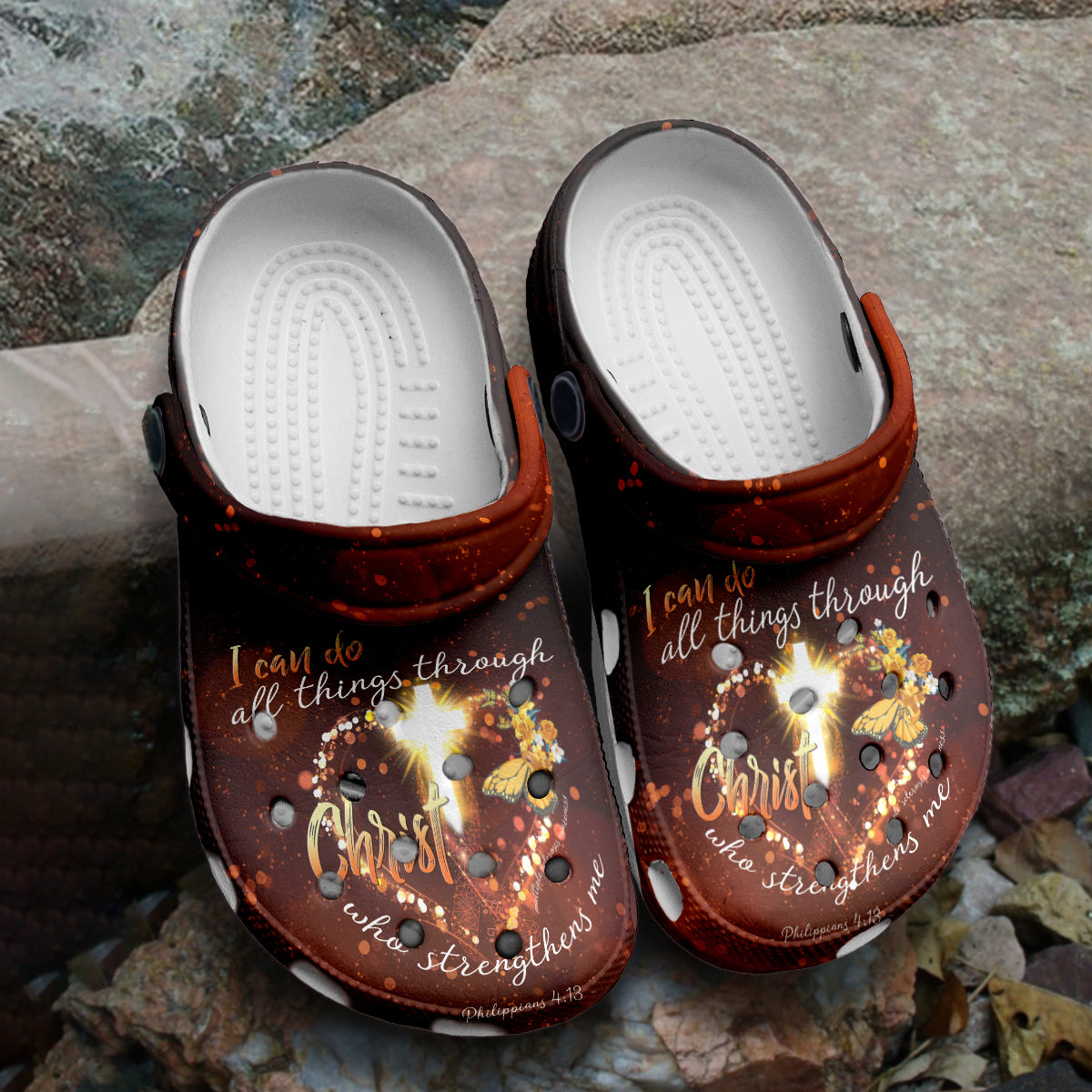 Footwearmerch Jesus Cross Light Crocs Crocband Clogs Shoes Comfortable For Men Women and Kids I Can Do All Things Through Christ Catholic Christian Gifts God Faith Believers