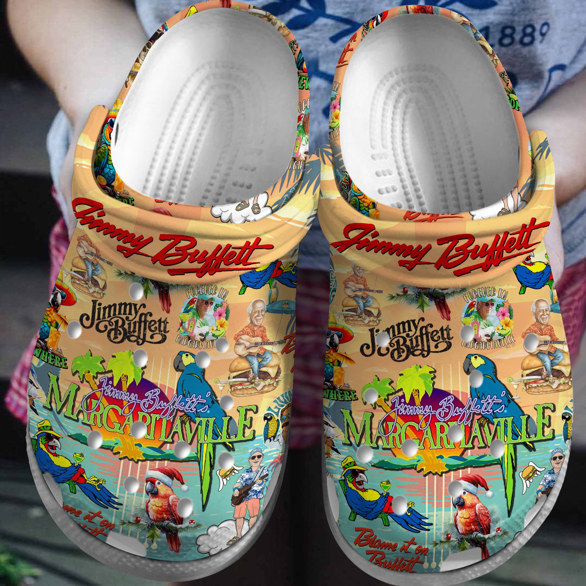 Footwearmerch Jimmy Buffett Music Crocs Crocband Clogs Shoes Comfortable For Men Women and Kids