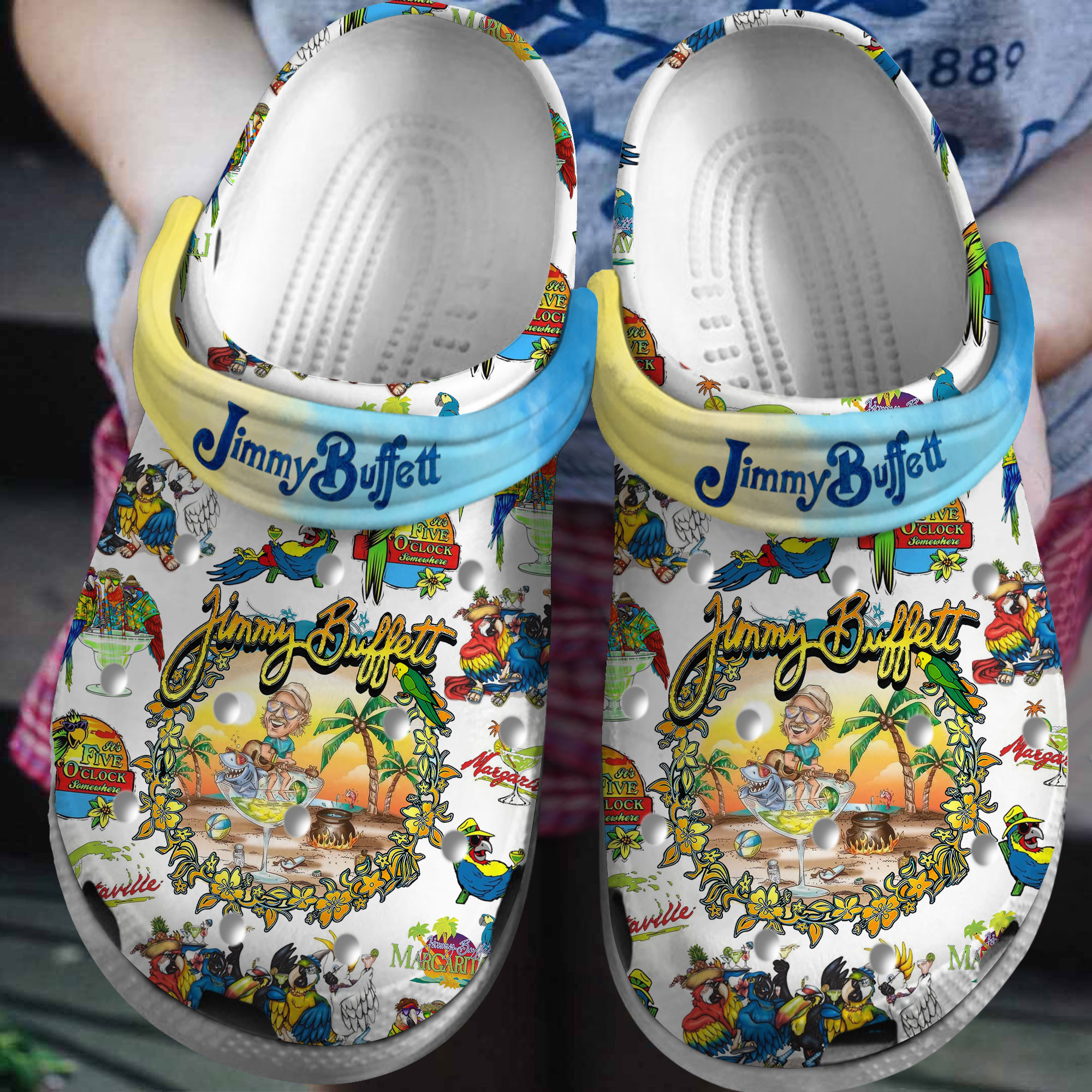 Footwearmerch Jimmy Buffett Music Crocs Crocband Clogs Shoes Comfortable For Men Women and Kids