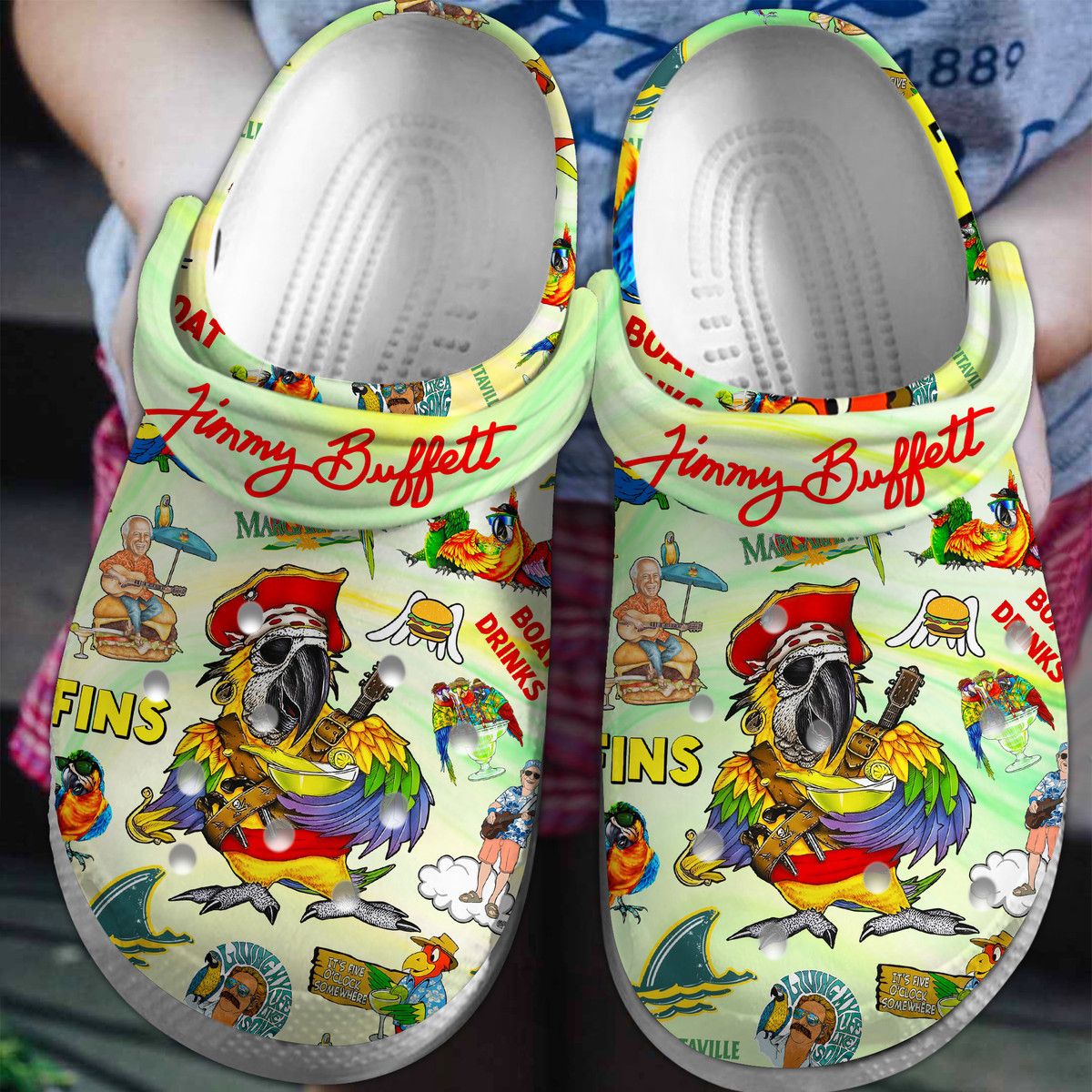 Footwearmerch Jimmy Buffett Music Crocs Crocband Clogs Shoes Comfortable For Men Women and Kids