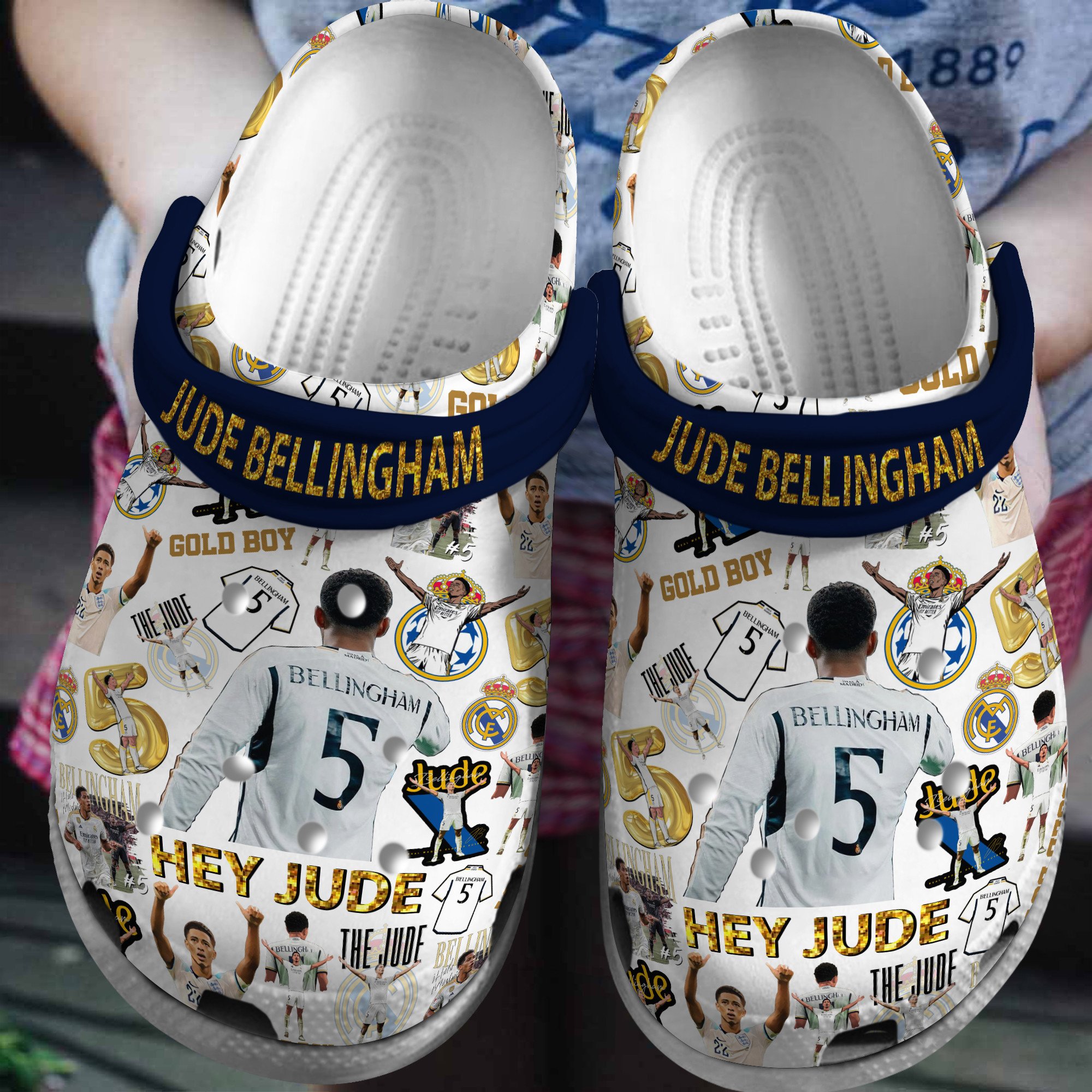 Footwearmerch Jude Bellingham Sport Crocs Crocband Clogs Shoes Comfortable For Men Women and Kids