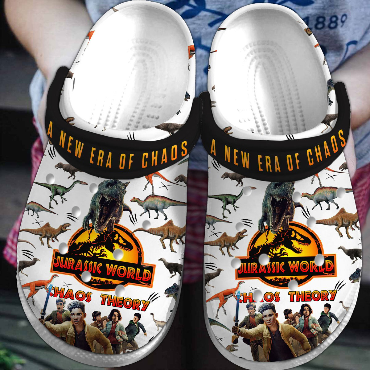 Footwearmerch Jurassic World Movie Crocs Crocband Clogs Shoes Comfortable For Men Women and Kids