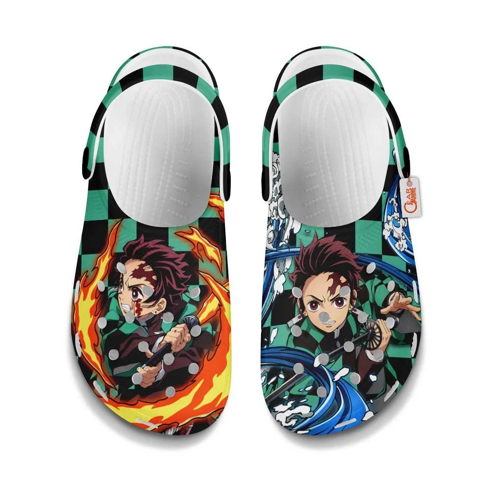 Footwearmerch Kamado Tanjiro Demon Slayer Anime Crocs Crocband Clogs Shoes Comfortable For Men Women and Kids
