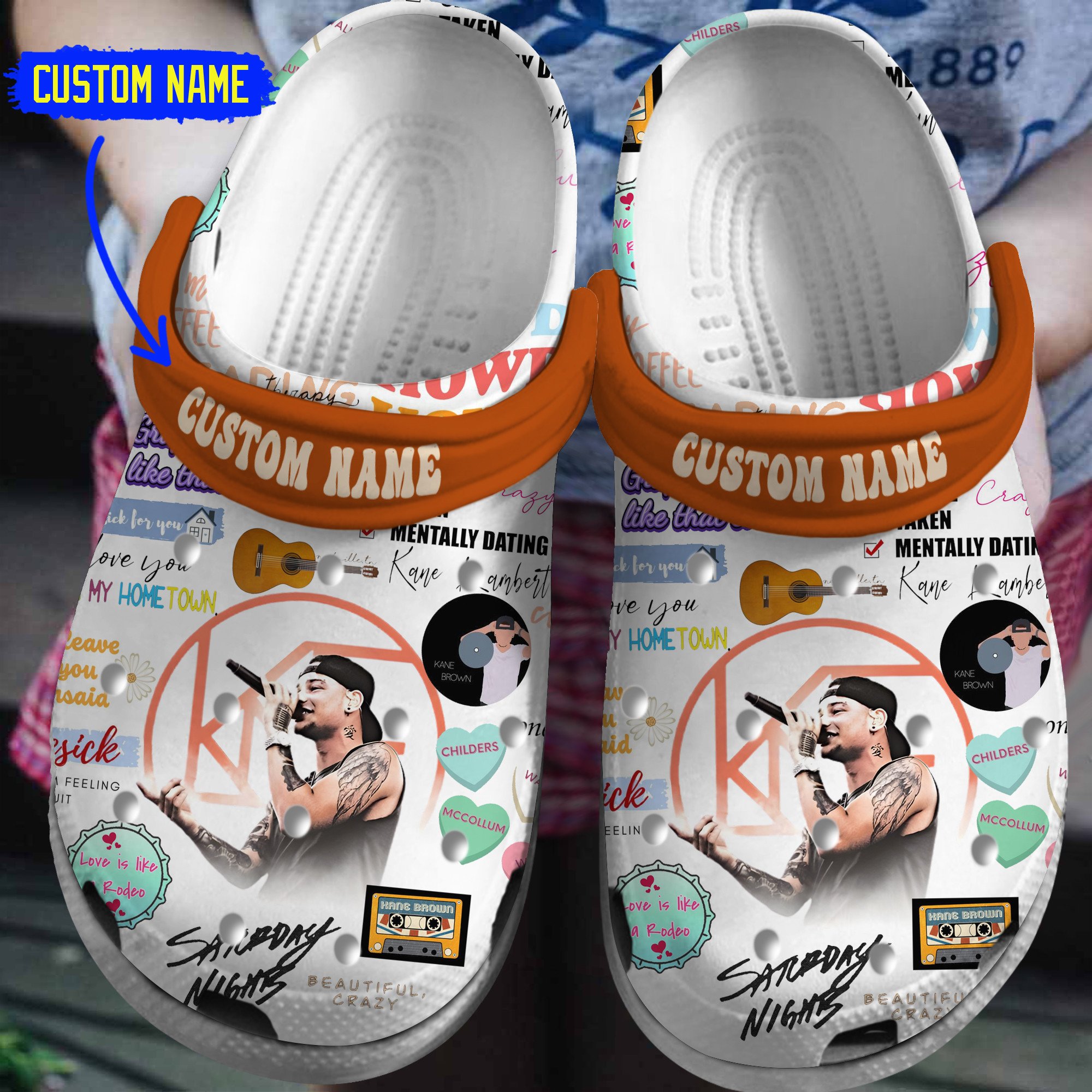 Footwearmerch Kane Brown Music Crocs Crocband Clogs Shoes Comfortable For Men Women and Kids