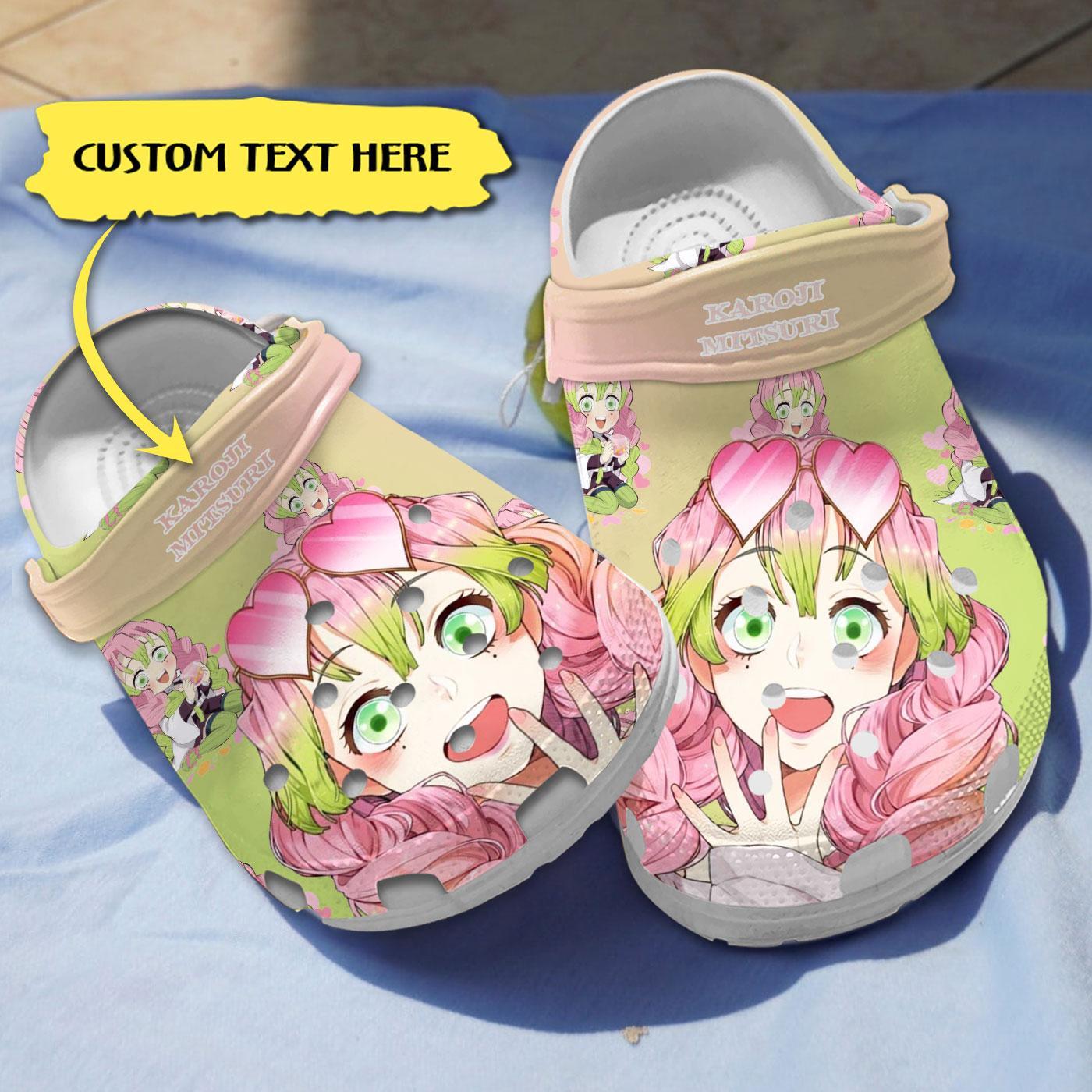 Footwearmerch Kanroji Mitsuri Demon Slayer Anime Crocs Crocband Clogs Shoes Comfortable For Men Women and Kids