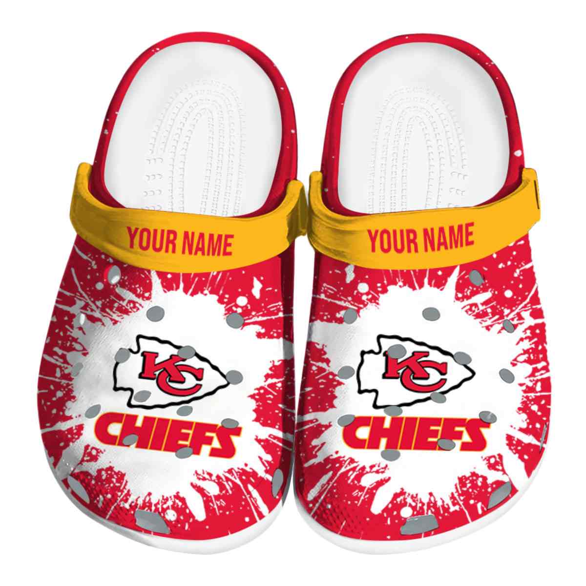 Footwearmerch Kansas City Chiefs NFL Sport Crocs Crocband Clogs Shoes Comfortable For Men Women and Kids
