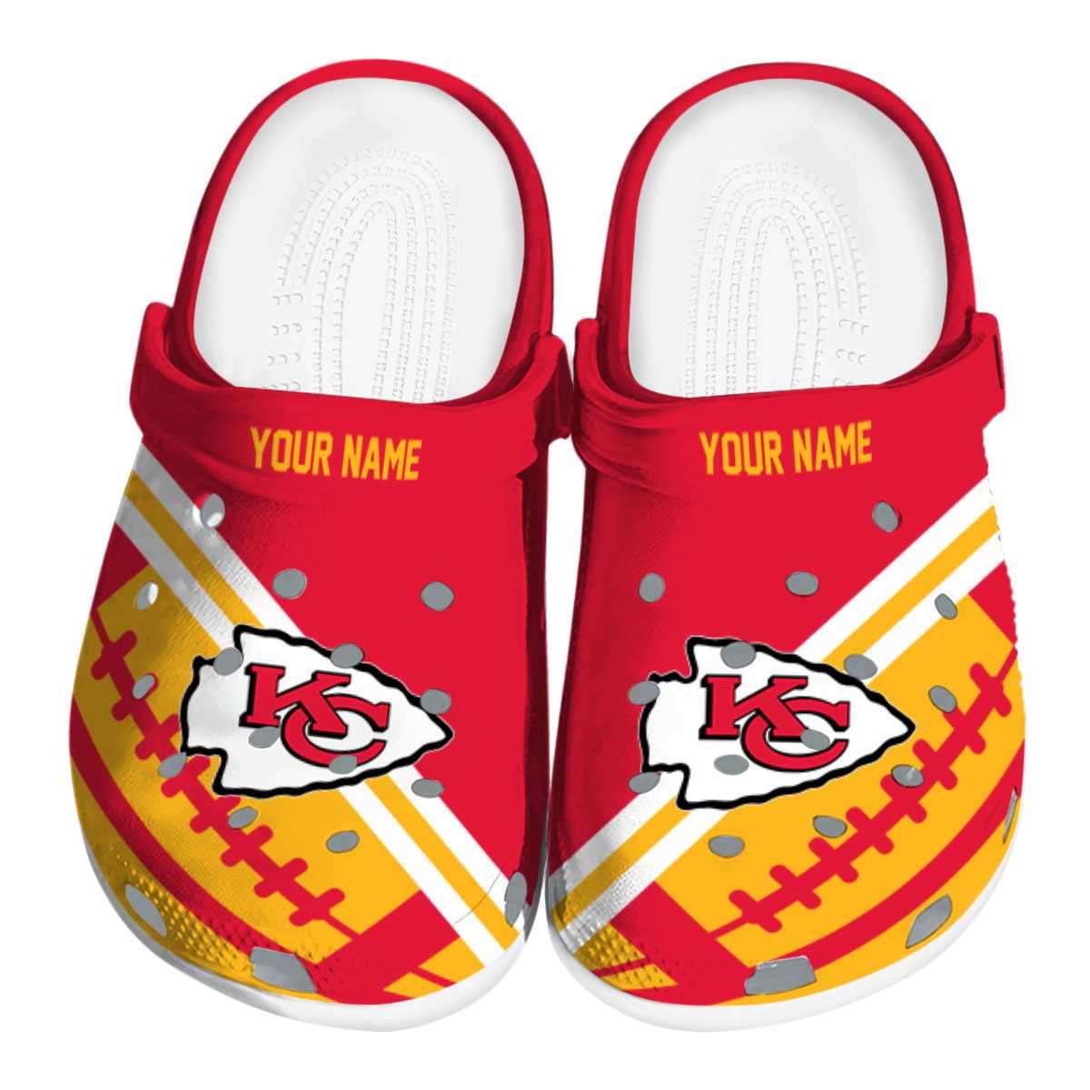 Footwearmerch Kansas City Chiefs NFL Sport Crocs Crocband Clogs Shoes Comfortable For Men Women and Kids