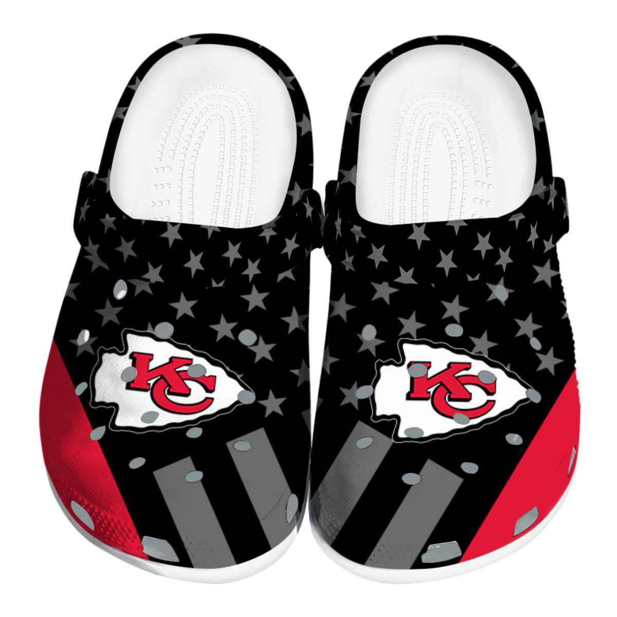 Footwearmerch Kansas City Chiefs NFL Sport Crocs Crocband Clogs Shoes Comfortable For Men Women and Kids