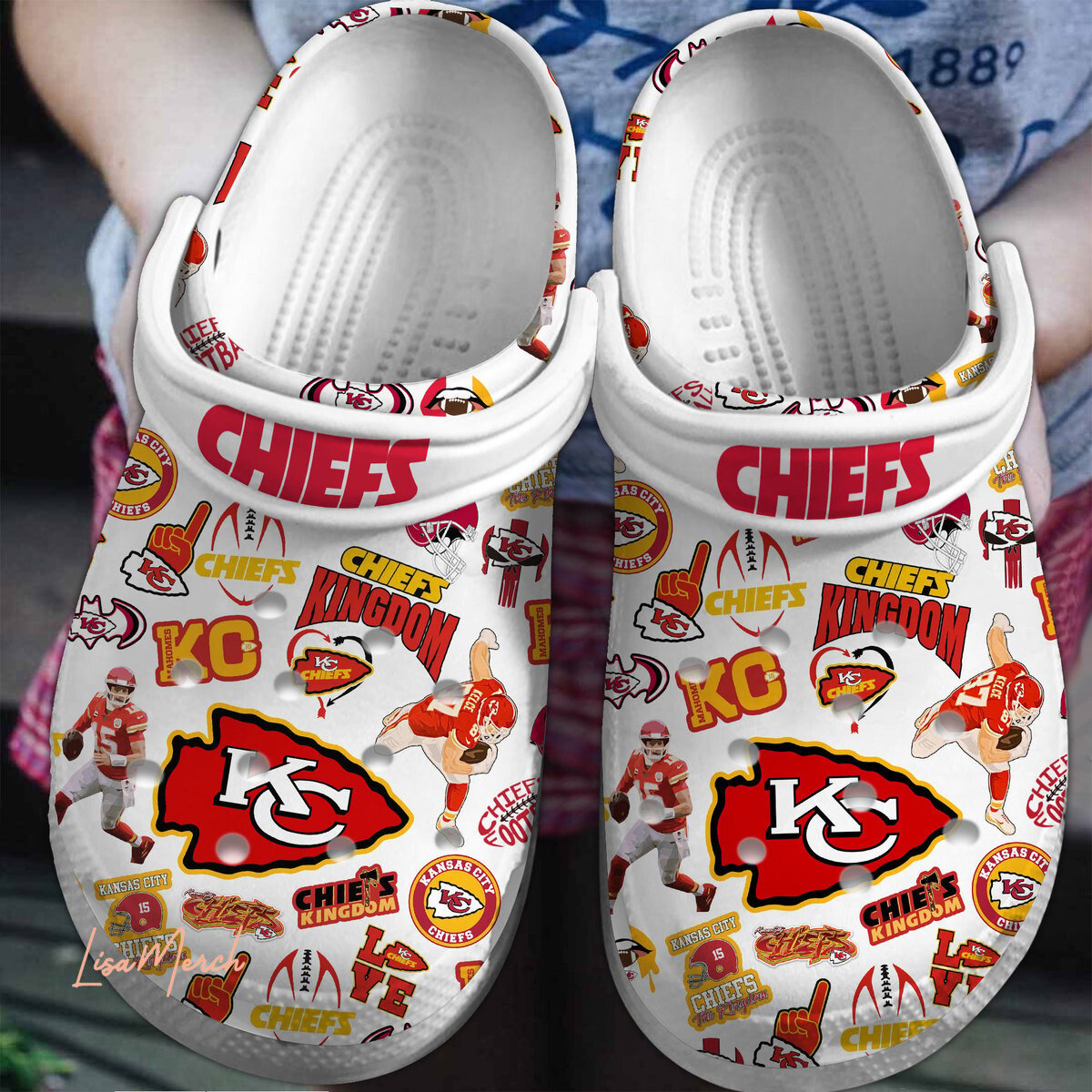 Footwearmerch Kansas City Chiefs NFL Sport Crocs Crocband Clogs Shoes Comfortable For Men Women and Kids
