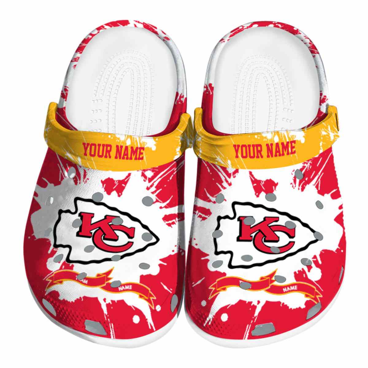 Footwearmerch Kansas City Chiefs NFL Sport Crocs Crocband Clogs Shoes Comfortable For Men Women and Kids