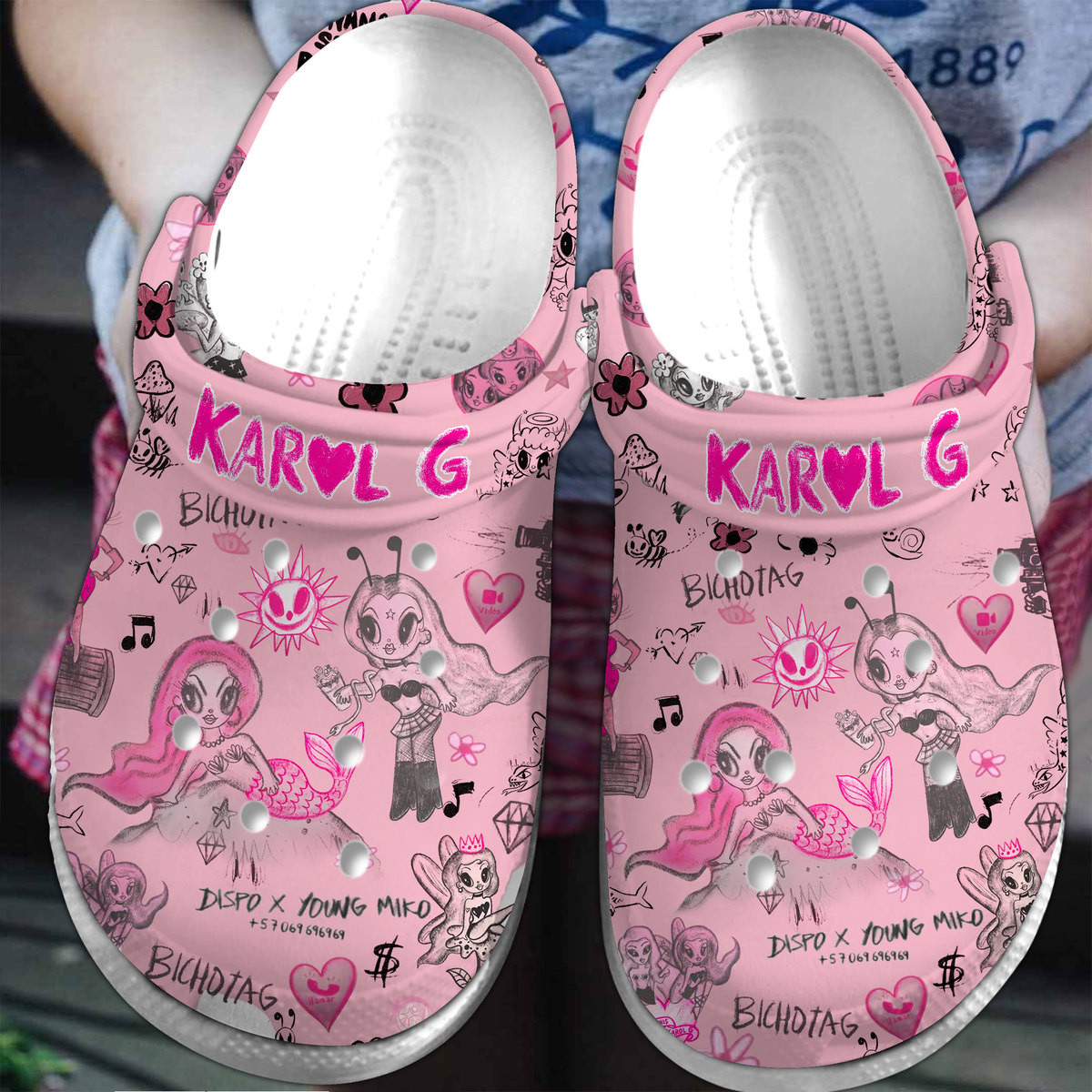 Footwearmerch Karol G Music Crocs Crocband Clogs Shoes Comfortable For Men Women and Kids