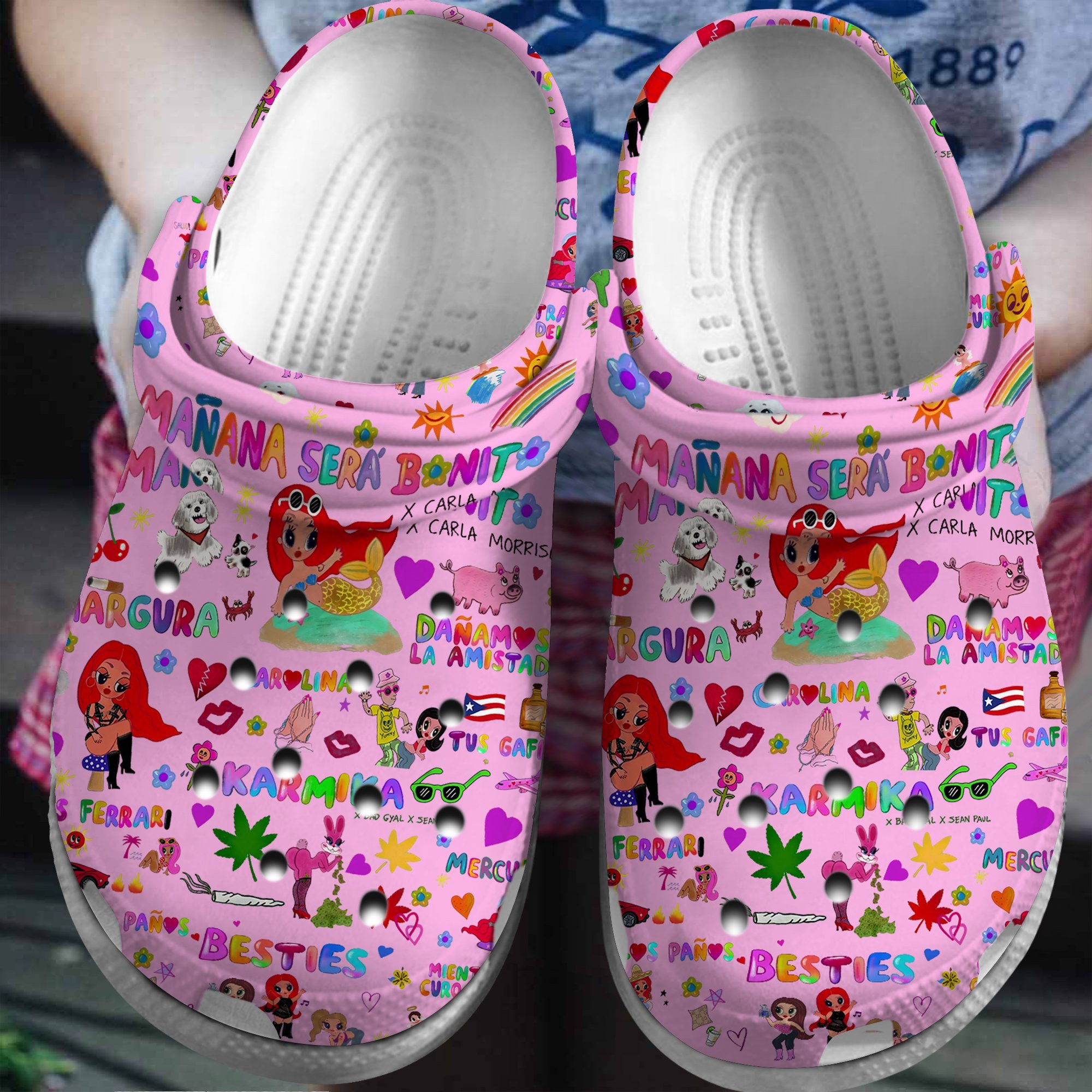 Footwearmerch Karol G Music mañana será bonito Crocs Crocband Clogs Shoes Comfortable For Men Women and Kids
