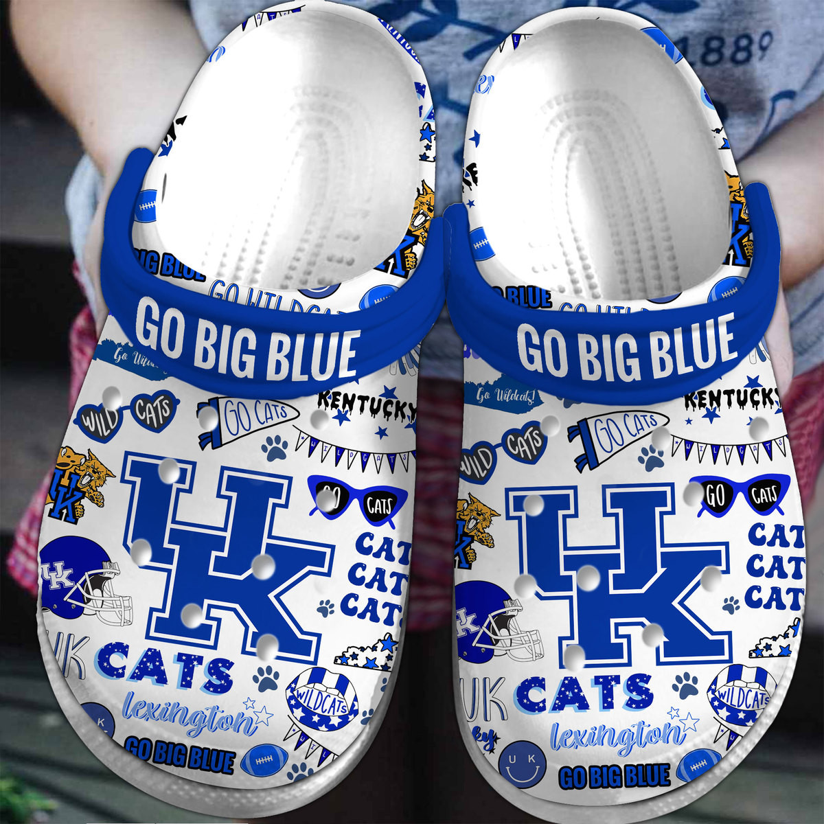 Footwearmerch Kentucky Wildcats NCAA Sport Crocs Crocband Clogs Shoes Comfortable For Men Women and Kids