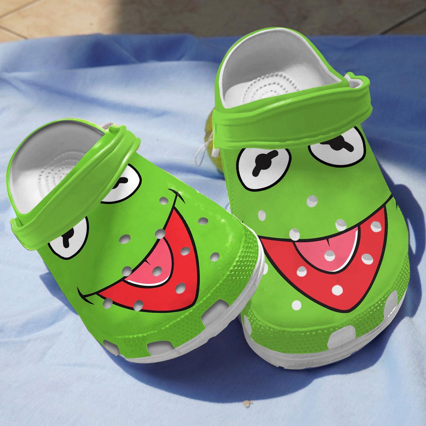 Footwearmerch Kermit The Frog Cartoon Crocs Crocband Clogs Shoes Comfortable For Men Women and Kids