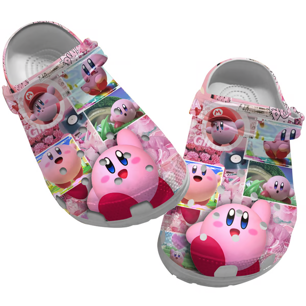 Footwearmerch Kirby Game Crocs Crocband Clogs Shoes Comfortable For Men Women and Kids