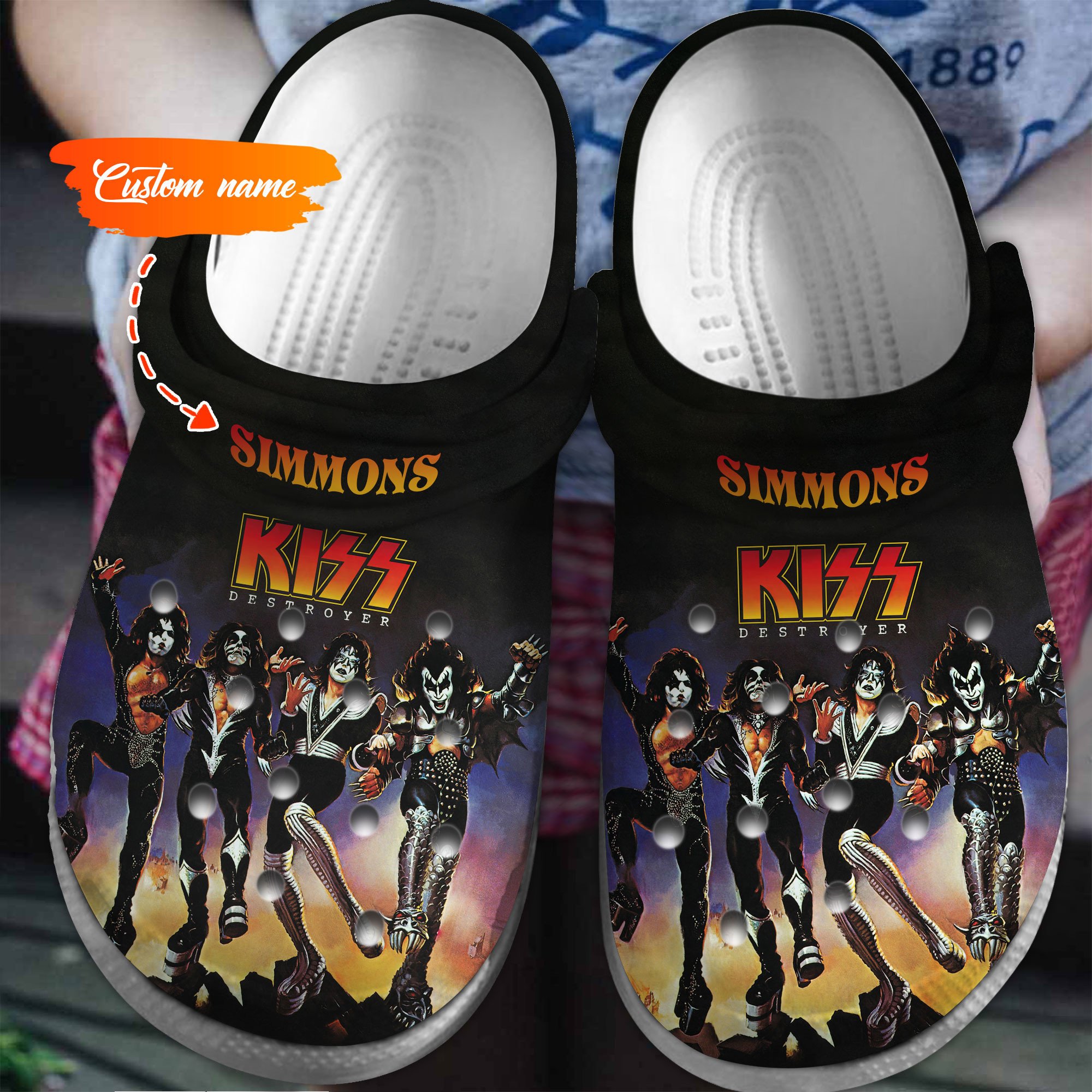 Footwearmerch Kiss Destroyer Music Crocs Crocband Clogs Shoes Comfortable For Men Women and Kids