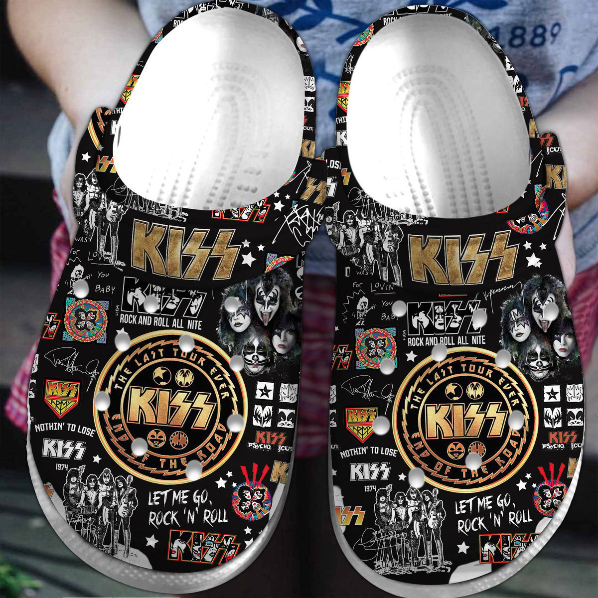 Footwearmerch Kiss End Of The Road World Tour Music Crocs Crocband Clogs Shoes Comfortable For Men Women and Kids