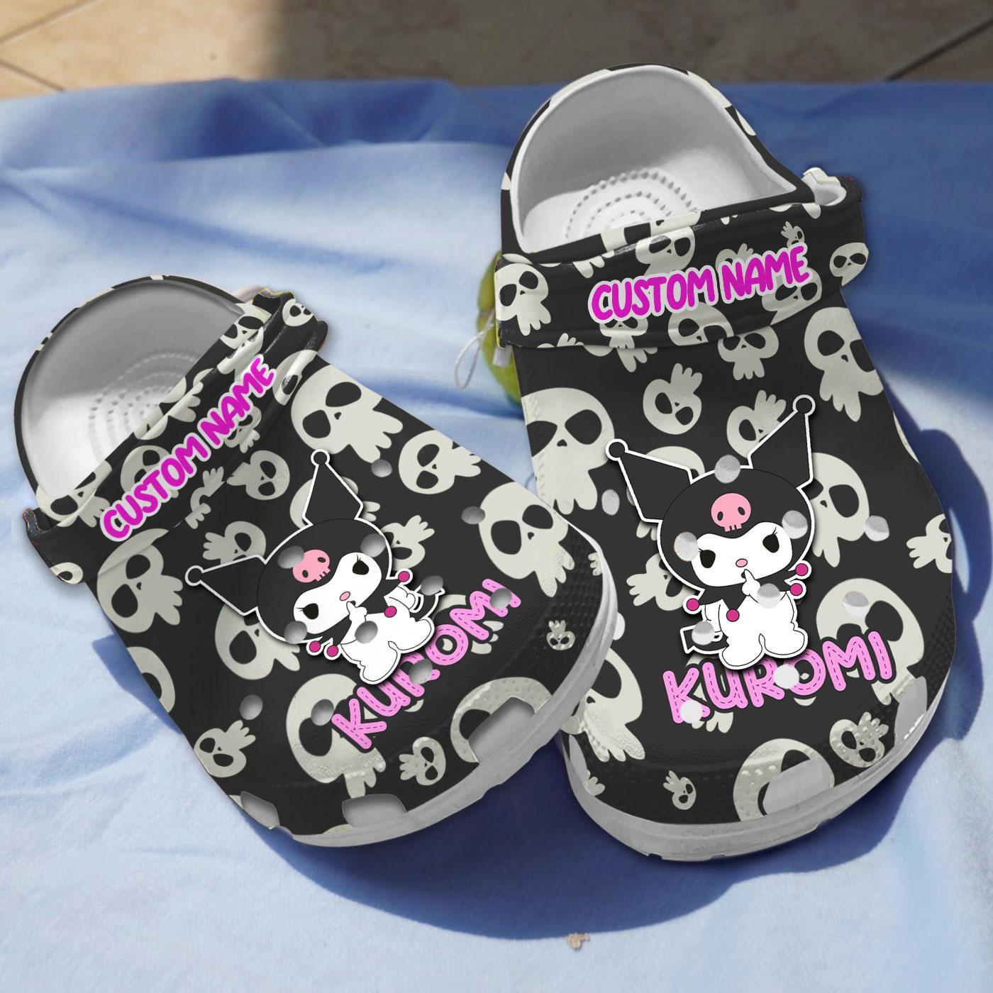 Footwearmerch Kuromi Cartoon Crocs Crocband Clogs Shoes Comfortable For Men Women and Kids