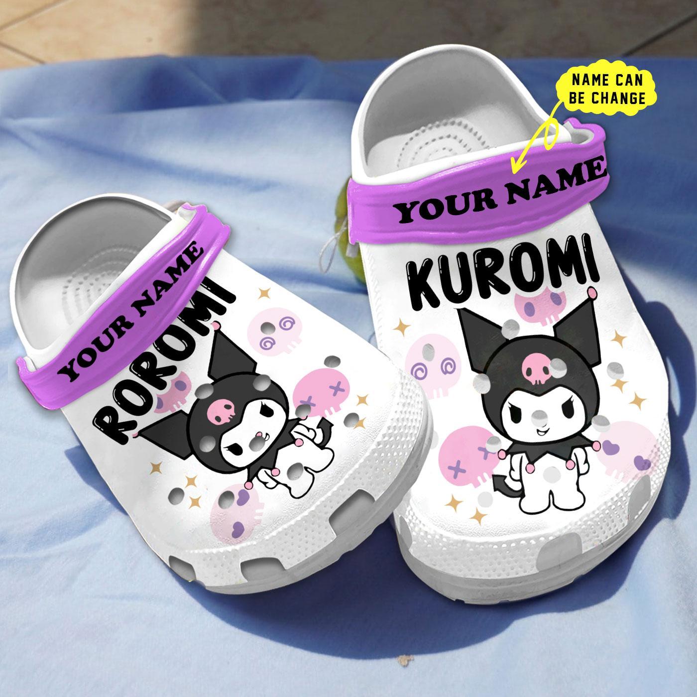Footwearmerch Kuromi Cartoon Crocs Crocband Clogs Shoes Comfortable For Men Women and Kids