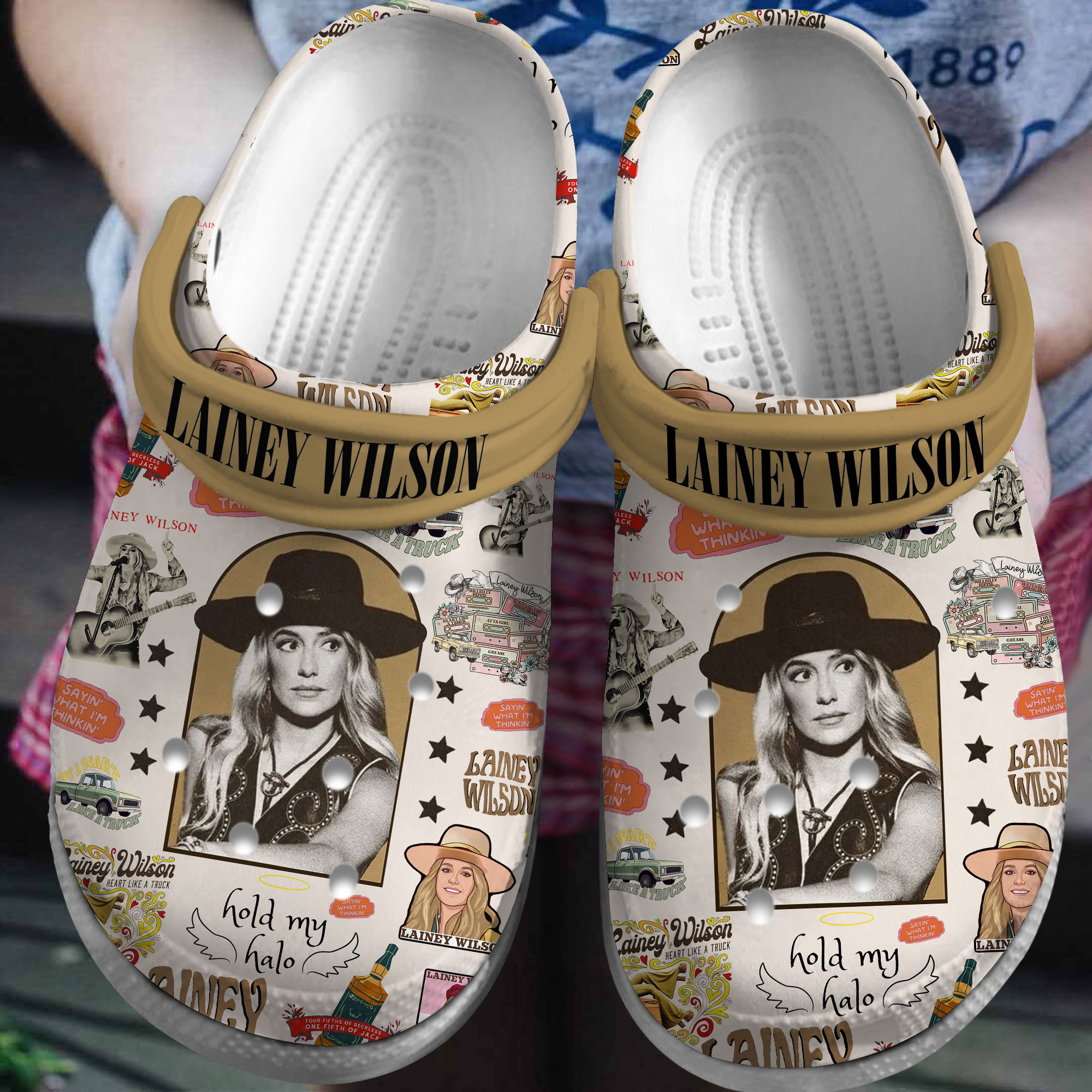 Footwearmerch Lainey Wilson Music Crocs Crocband Clogs Shoes Comfortable For Men Women and Kids