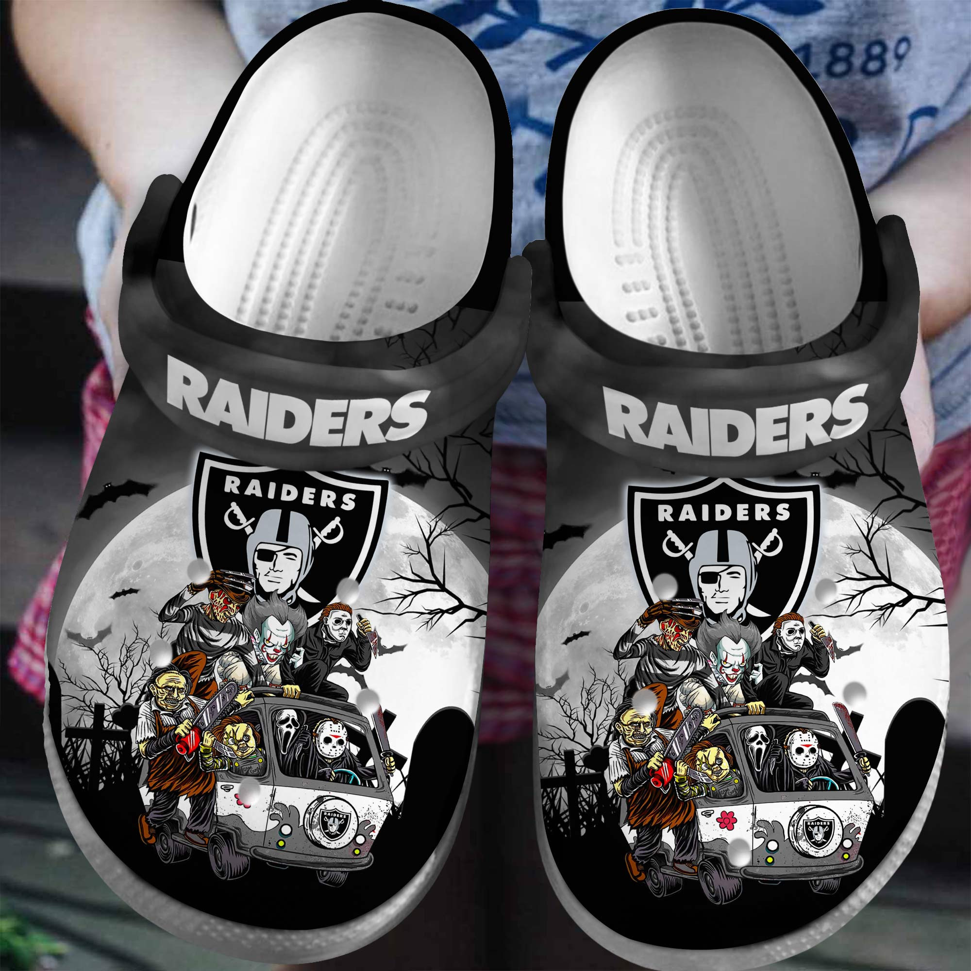Footwearmerch Las Vegas Raiders NFL Sport Crocs Crocband Clogs Shoes Comfortable For Men Women and Kids