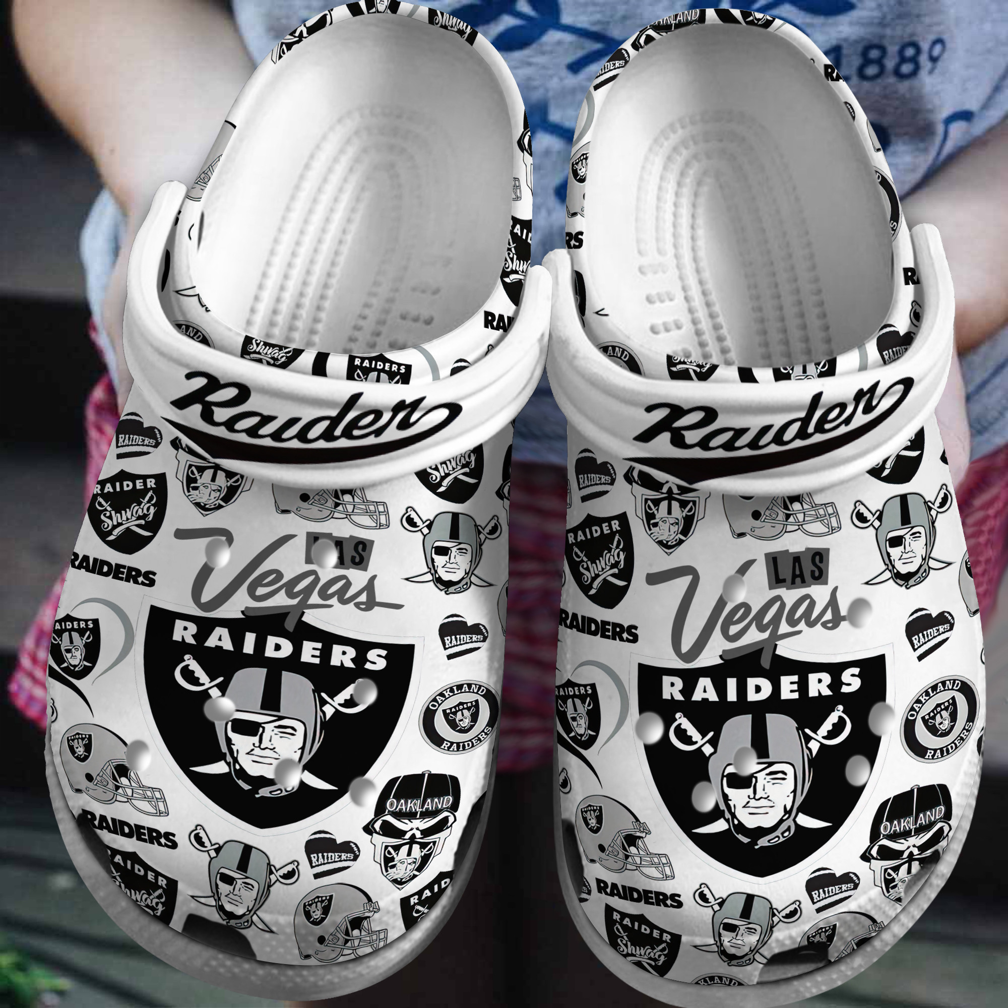 Footwearmerch Las Vegas Raiders NFL Sport Crocs Crocband Clogs Shoes Comfortable For Men Women and Kids