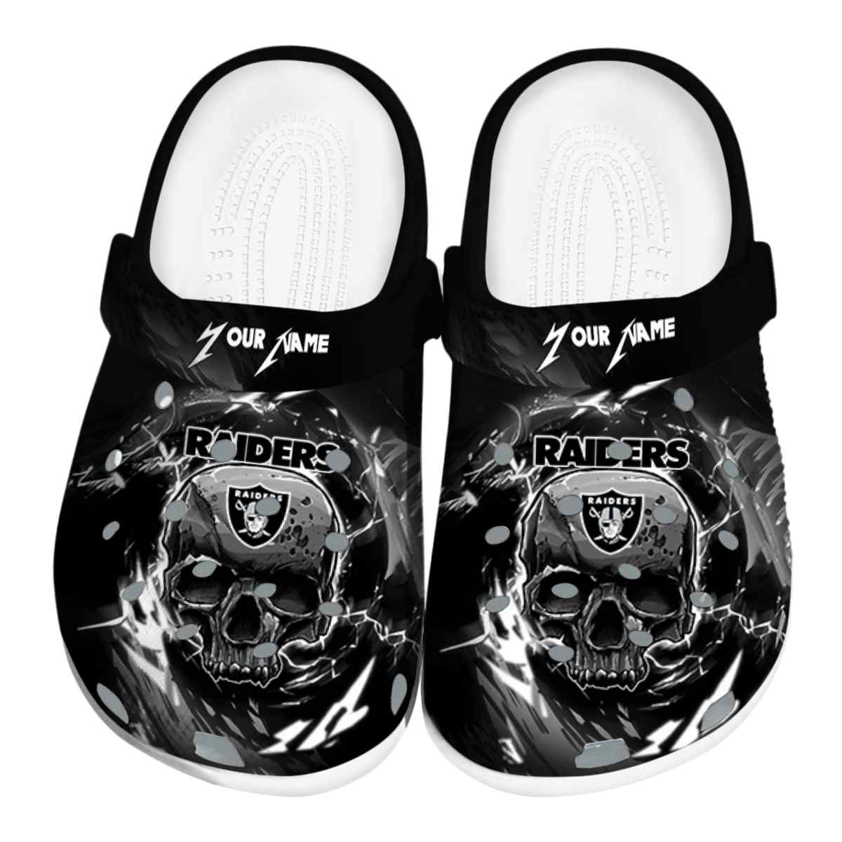 Footwearmerch Las Vegas Raiders NFL Sport Crocs Crocband Clogs Shoes Comfortable For Men Women and Kids
