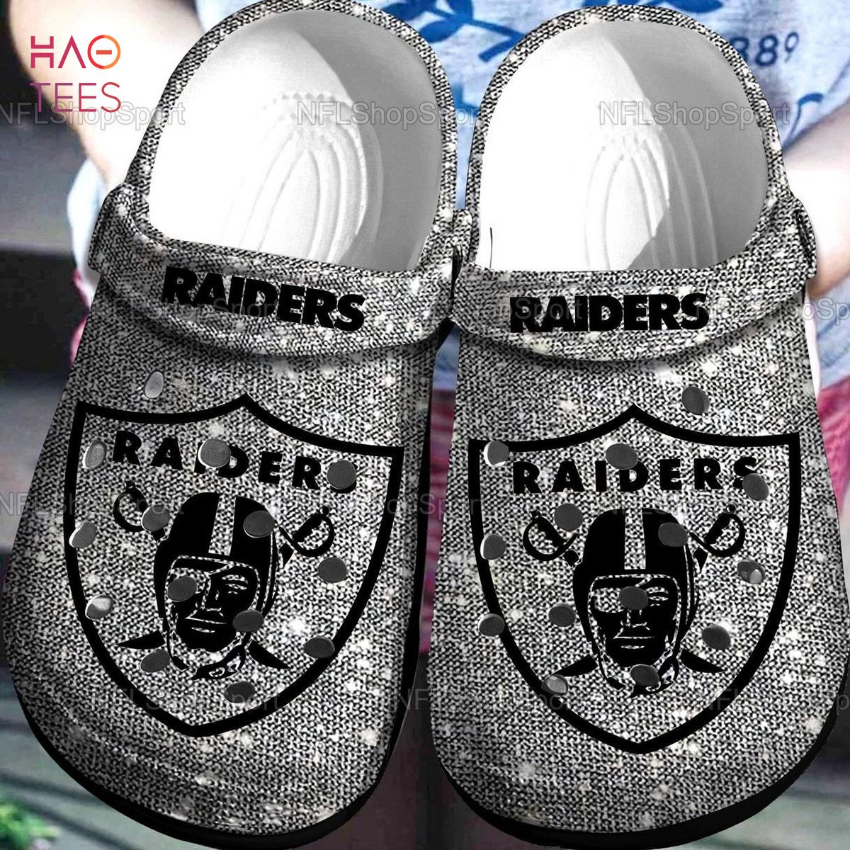 Footwearmerch Las Vegas Raiders NFL Sport Crocs Crocband Clogs Shoes Comfortable For Men Women and Kids