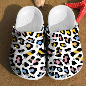 Footwearmerch Leopard Print Colorful Glitter Fur Cheetah Gift clog Shoes