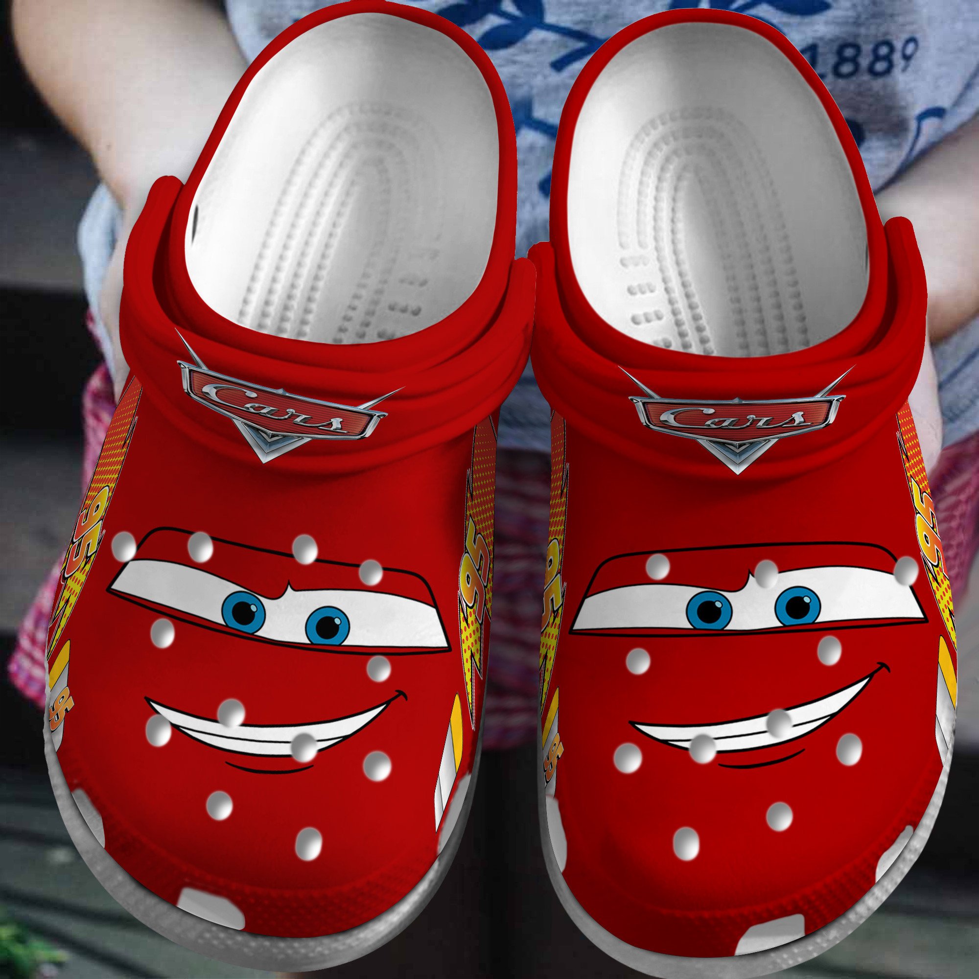 Footwearmerch Lightning McQueen Cars Cartoon Crocs Crocband Clogs Shoes Comfortable For Men Women and Kids