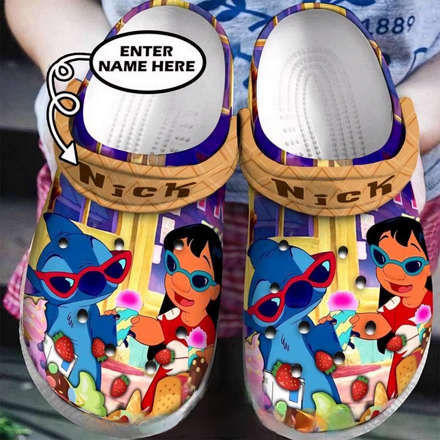 Footwearmerch Lilo And Stitch Cartoon Crocs Crocband Clogs Shoes Comfortable For Men Women and Kids