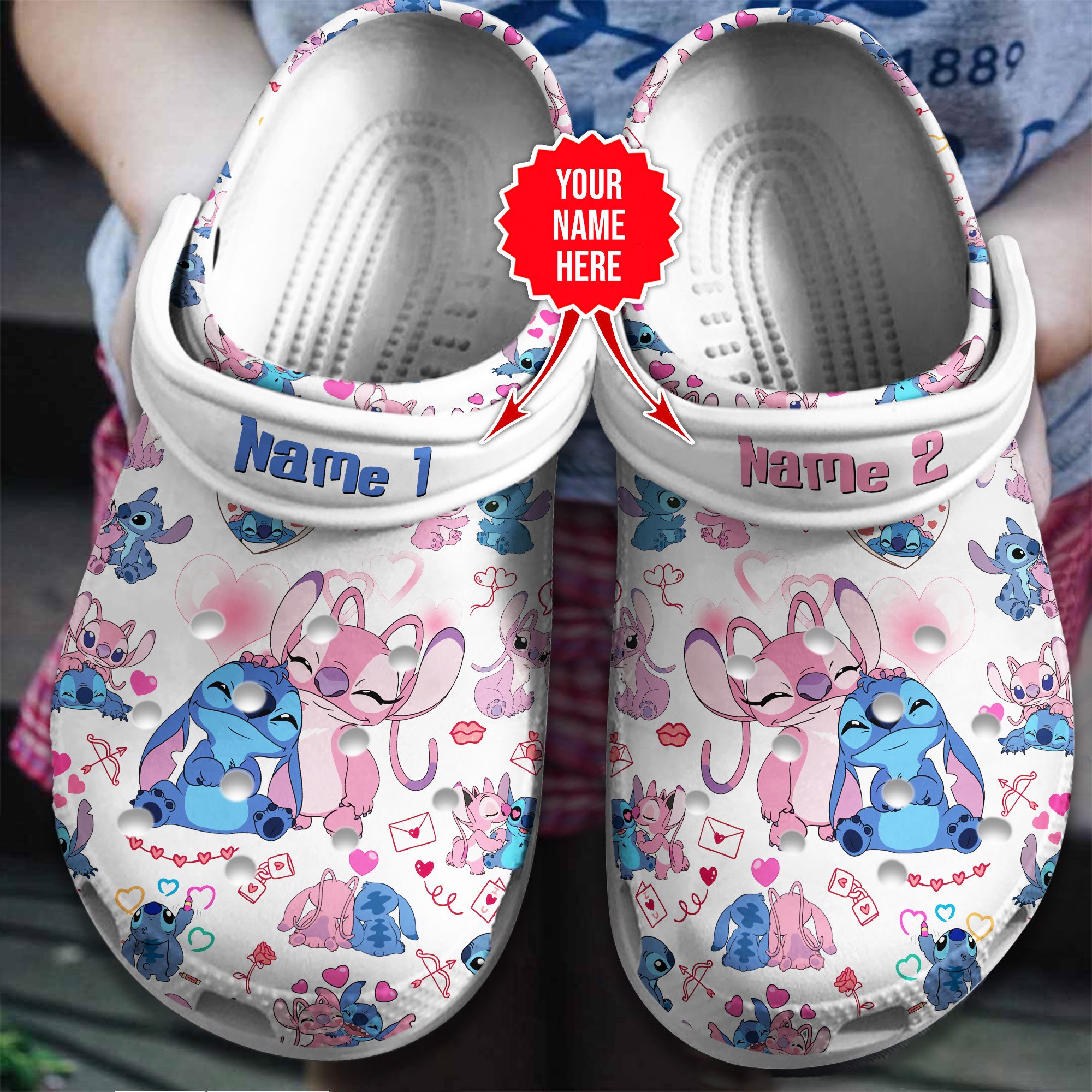 Footwearmerch Lilo And Stitch Disney Cartoon Crocs Crocband Clogs Shoes Comfortable For Men Women and Kids