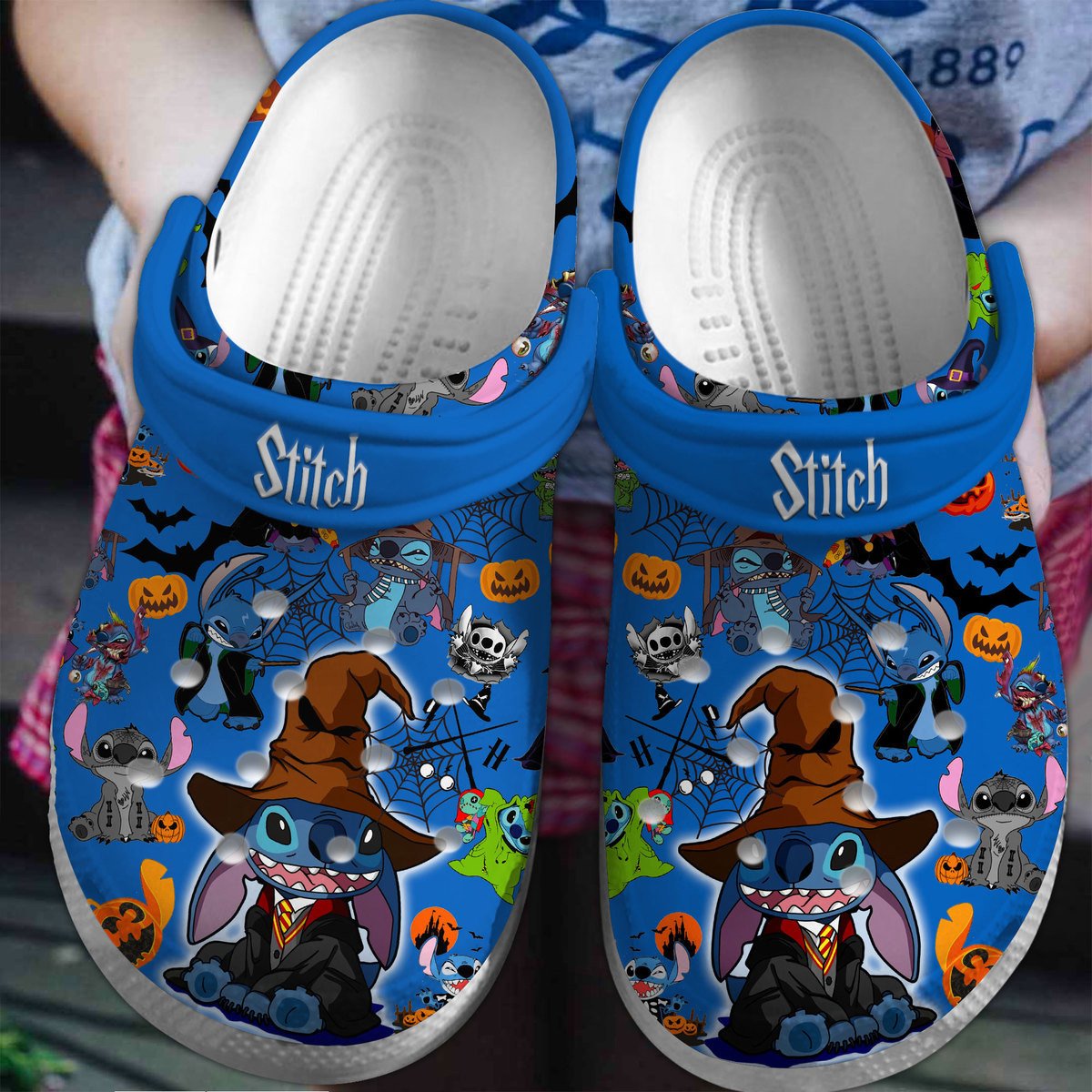 Footwearmerch Lilo And Stitch Halloween Disney Cartoon Crocs Crocband Clogs Shoes Comfortable For Men Women and Kids