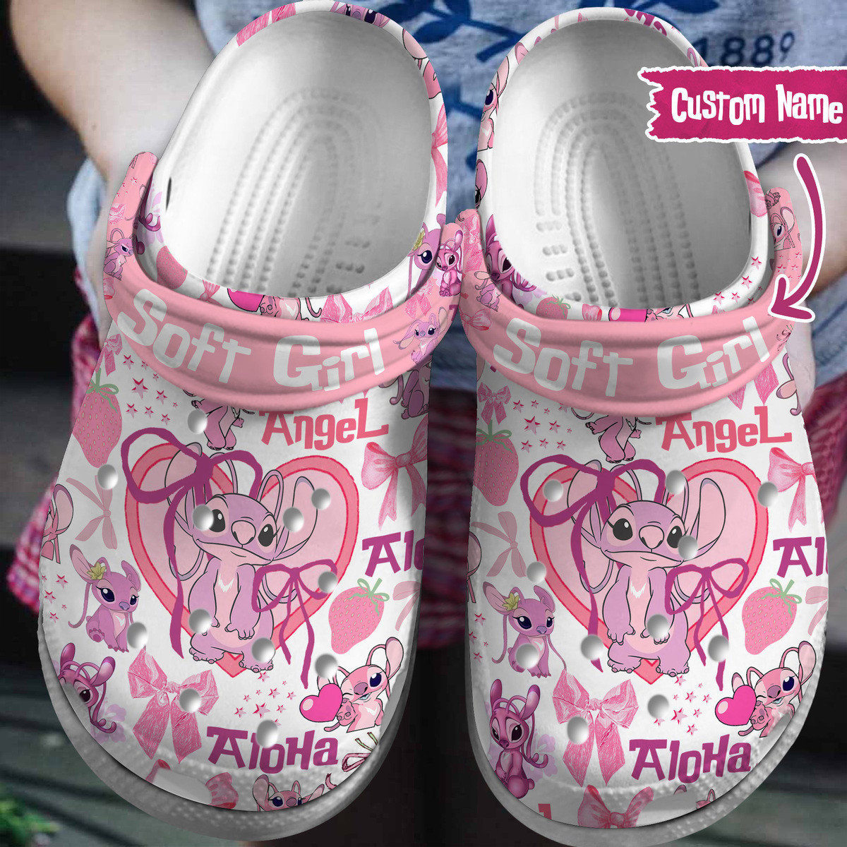 Footwearmerch Lilo Stitch Angel Cartoon Crocs Crocband Clogs Shoes Comfortable For Men Women and Kids