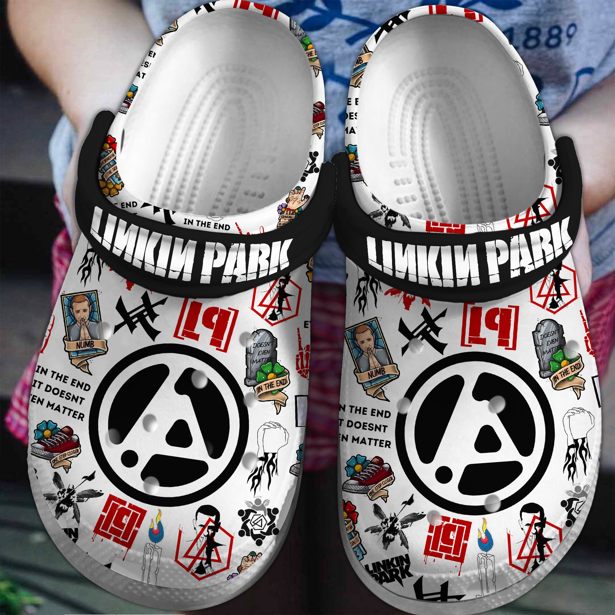 Footwearmerch Linkin Park Music Crocs Crocband Clogs Shoes Comfortable For Men Women and Kids