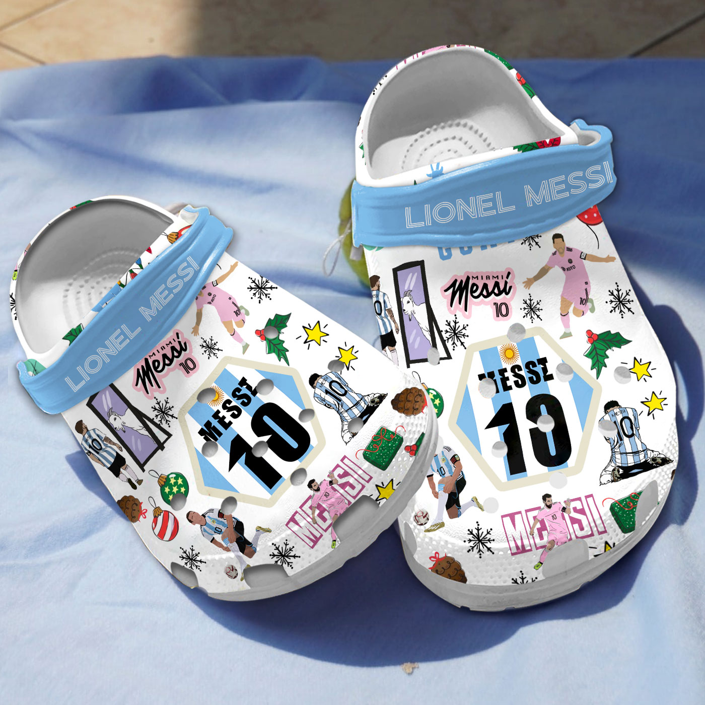 Footwearmerch Lionel Messi Football Soccer Sport Crocs Crocband Clogs Shoes Comfortable For Men Women and Kids