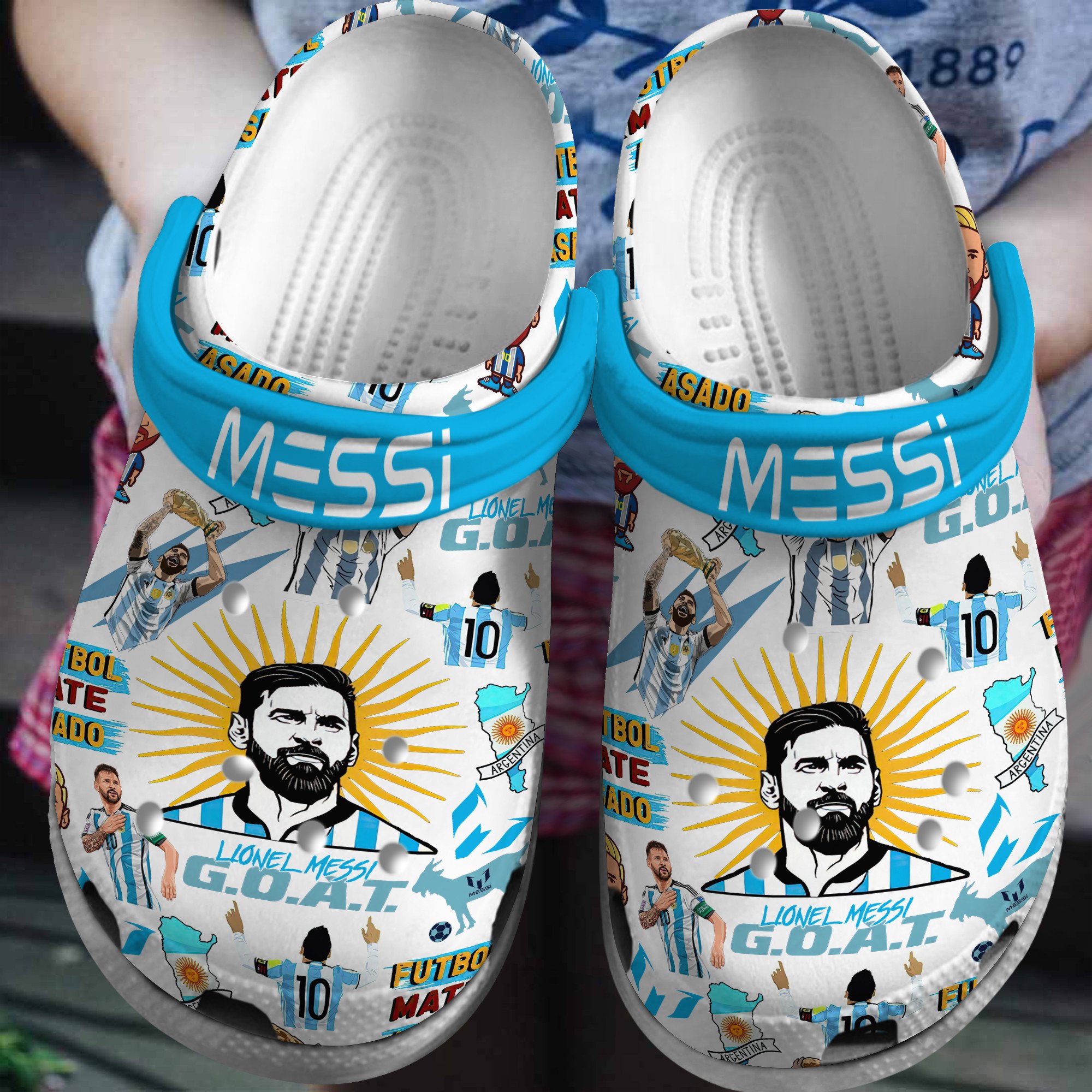 Footwearmerch Lionel Messi Sport Crocs Crocband Clogs Shoes Comfortable For Men Women and Kids