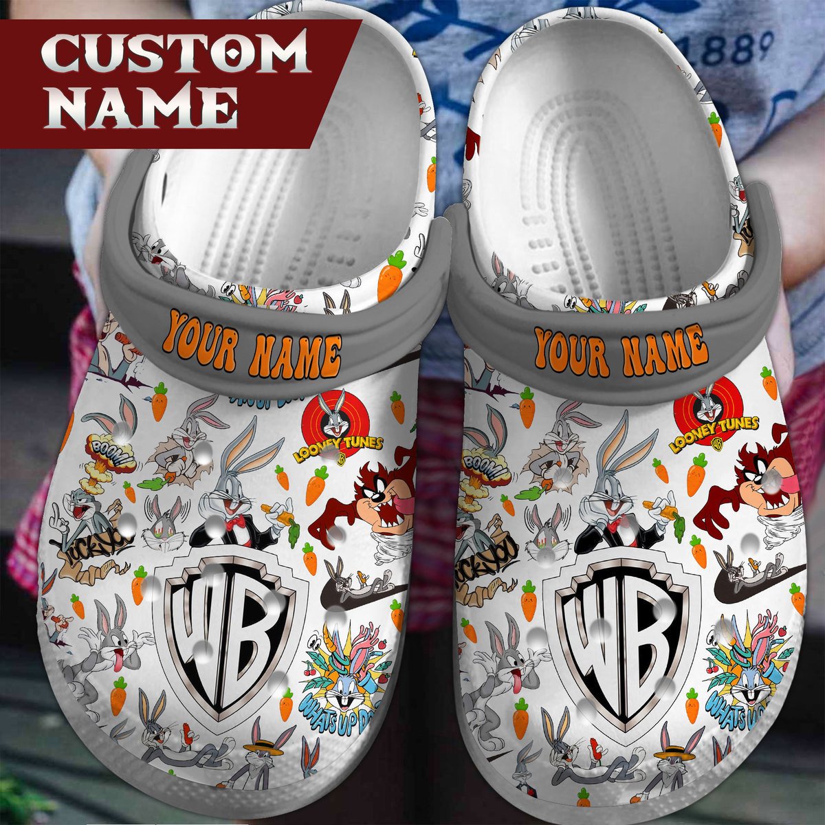 Footwearmerch Looney Tunes Cartoon Premium Crocs Crocband Clogs Shoes Comfortable For Men Women and Kids