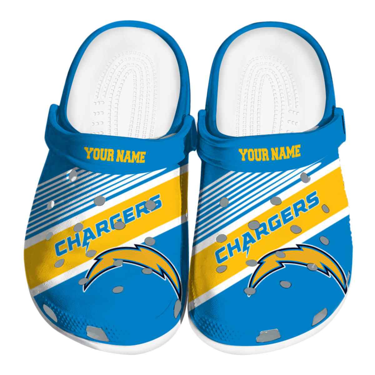 Footwearmerch Los Angeles Chargers NFL Sport Crocs Crocband Clogs Shoes Comfortable For Men Women and Kids