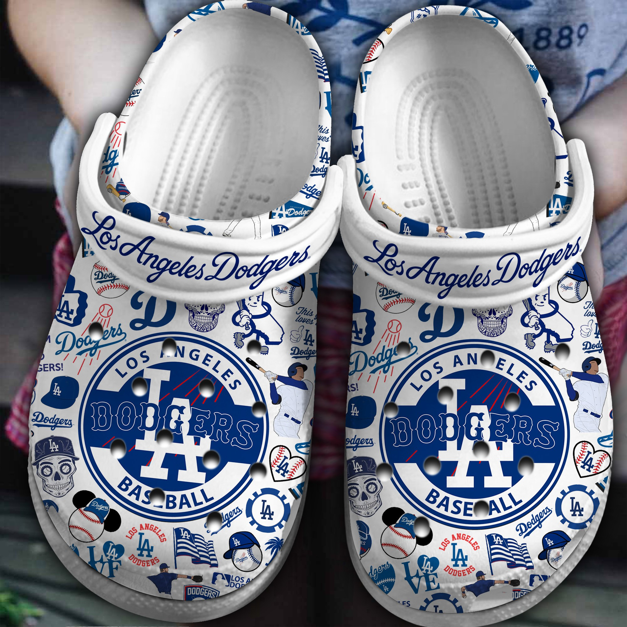 Footwearmerch Los Angeles Dodgers MLB Sport Crocs Crocband Clogs Shoes Comfortable For Men Women and Kids