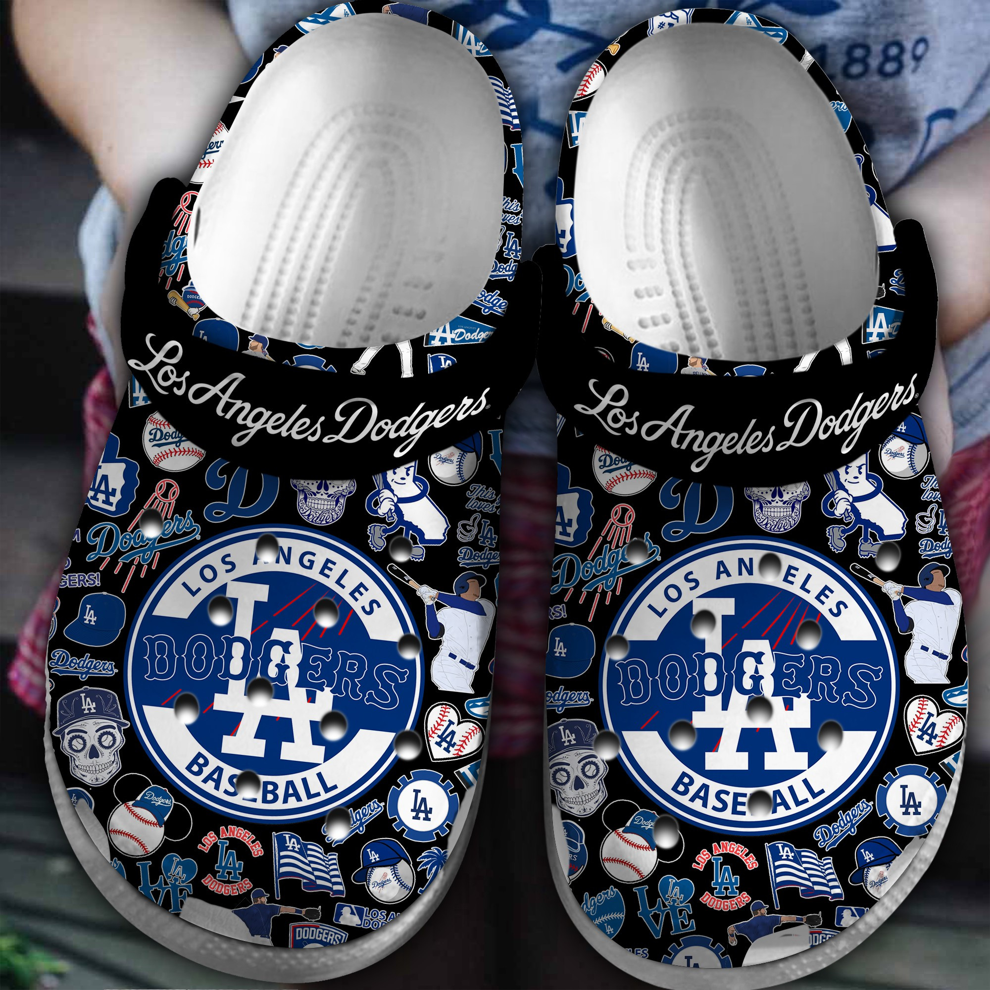 Footwearmerch Los Angeles Dodgers MLB Sport Crocs Crocband Clogs Shoes Comfortable For Men Women and Kids