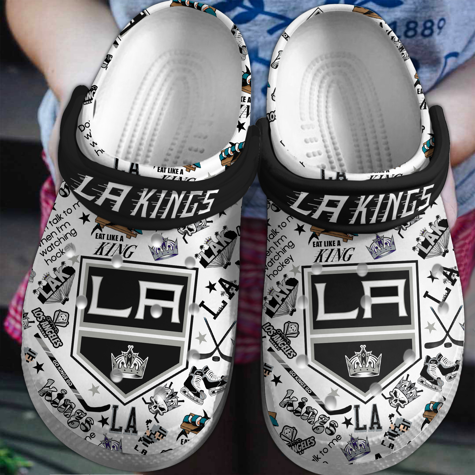 Footwearmerch Los Angeles Kings NHL Sport Crocs Crocband Clogs Shoes Comfortable For Men Women and Kids