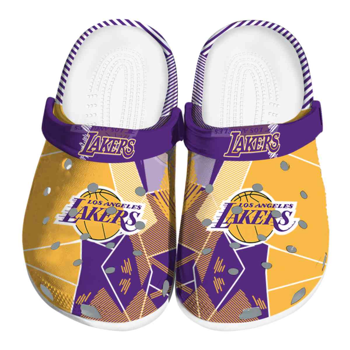 Footwearmerch Los Angeles Lakers NBA Sport Crocs Crocband Clogs Shoes Comfortable For Men Women and Kids