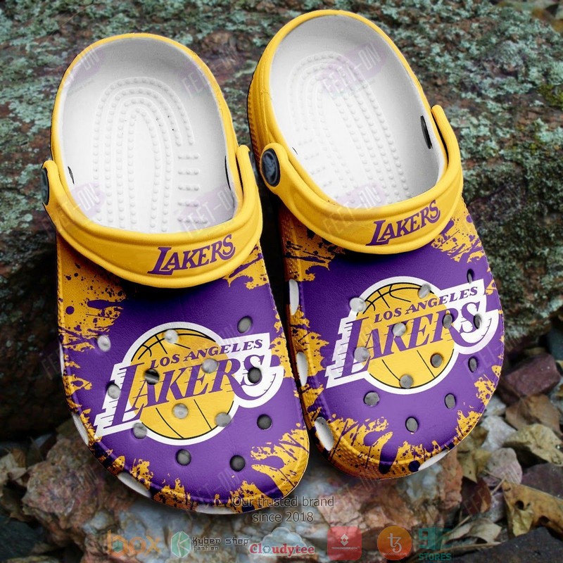 Footwearmerch Los Angeles Lakers NBA Sport Crocs Crocband Clogs Shoes Comfortable For Men Women and Kids
