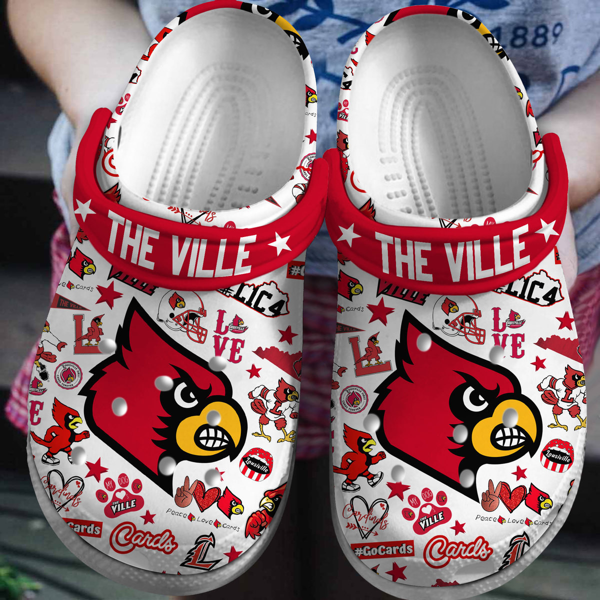 Footwearmerch Louisville Cardinals NCAA Sport Crocs Crocband Clogs Shoes Comfortable For Men Women and Kids
