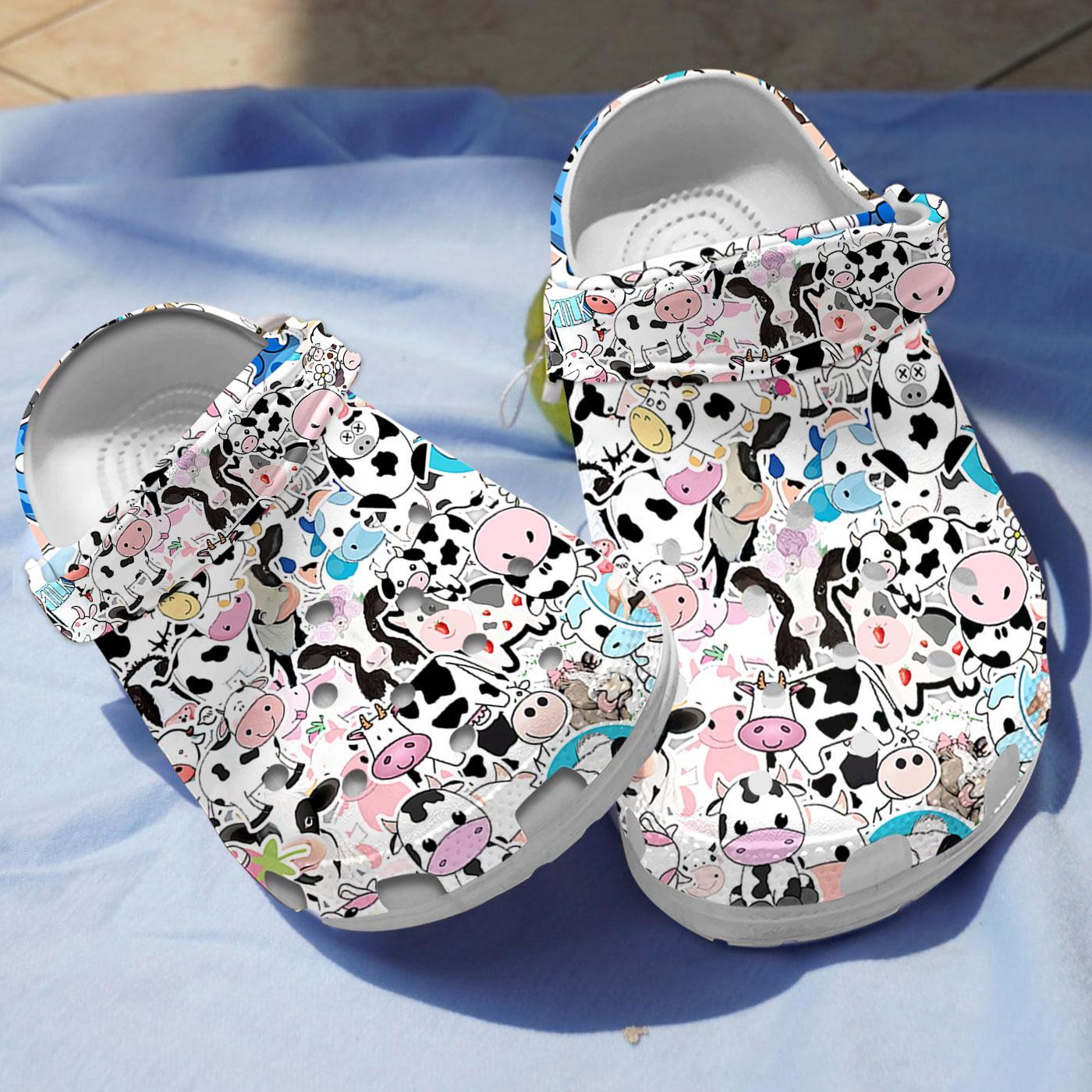 Footwearmerch Love Cow Crocs Crocband Clogs Shoes Comfortable For Men Women and Kids