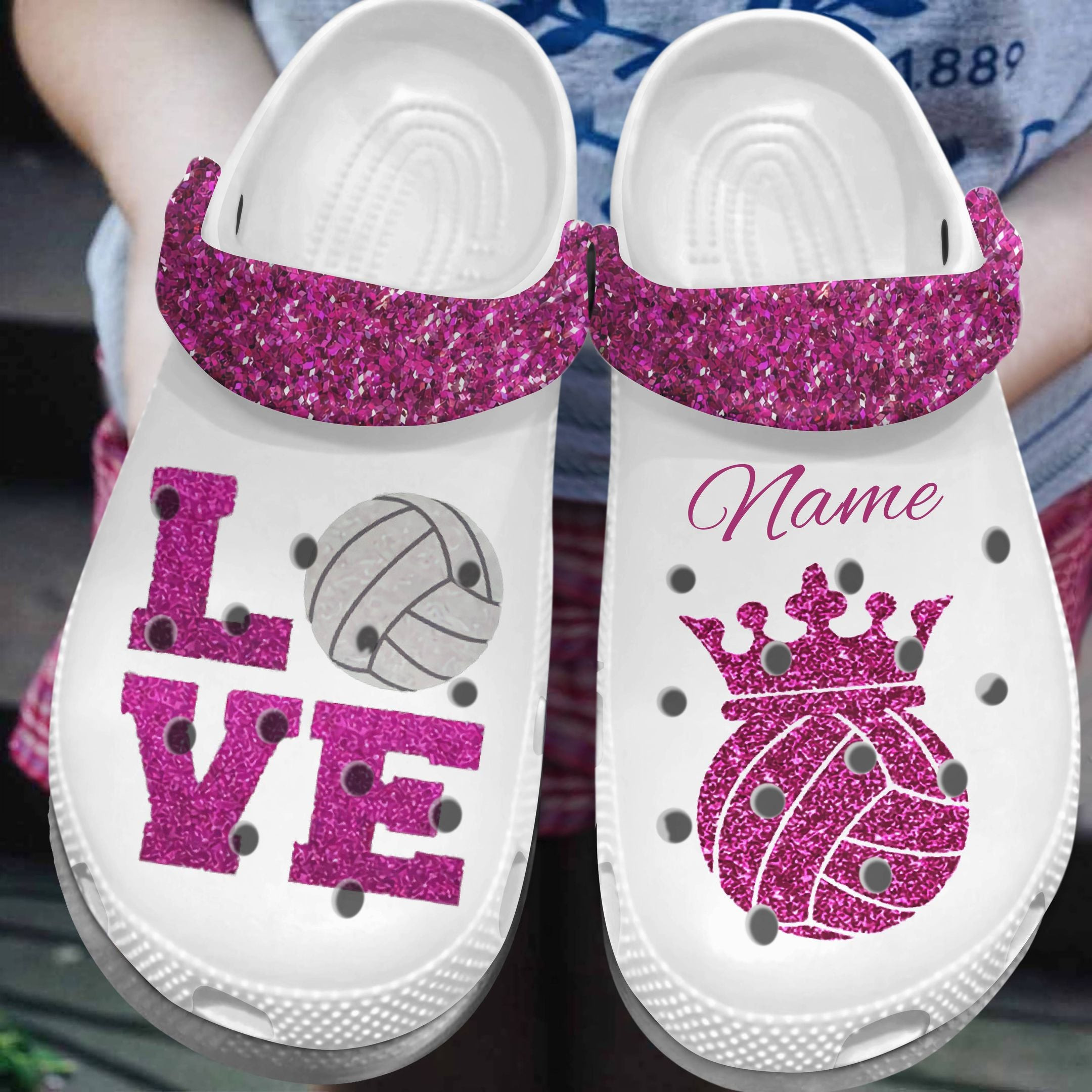 Footwearmerch Love Pink Volleyball Outdoor Shoes - Queen Volleyball Custom Shoe Birthday Gift For Women Girl