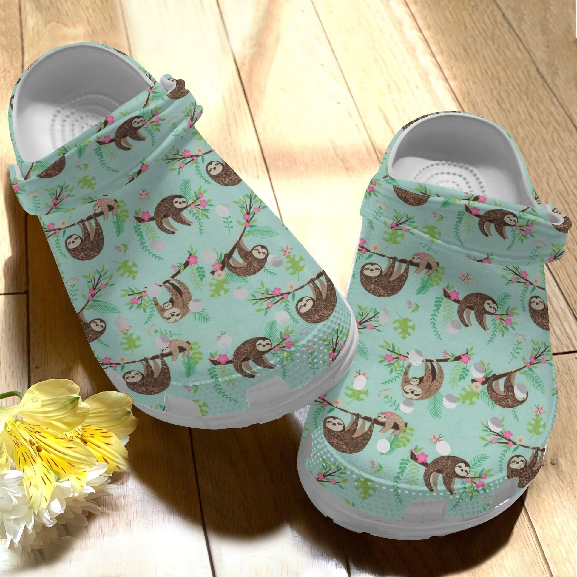 Footwearmerch Lovely Sloth Sloths Shoes Crocbland Clogs Birthday Gift For Children
